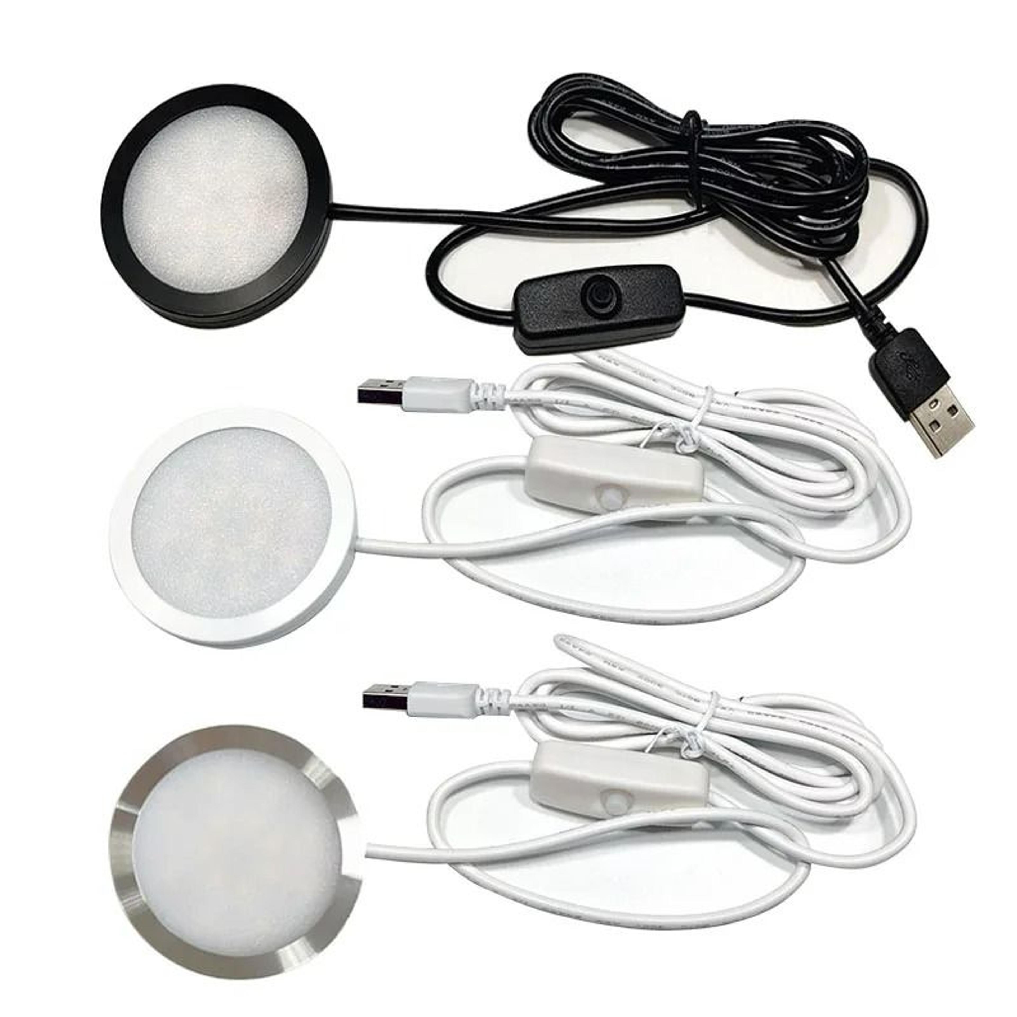 5v usb led caravan & cabinet spot puck light with switch