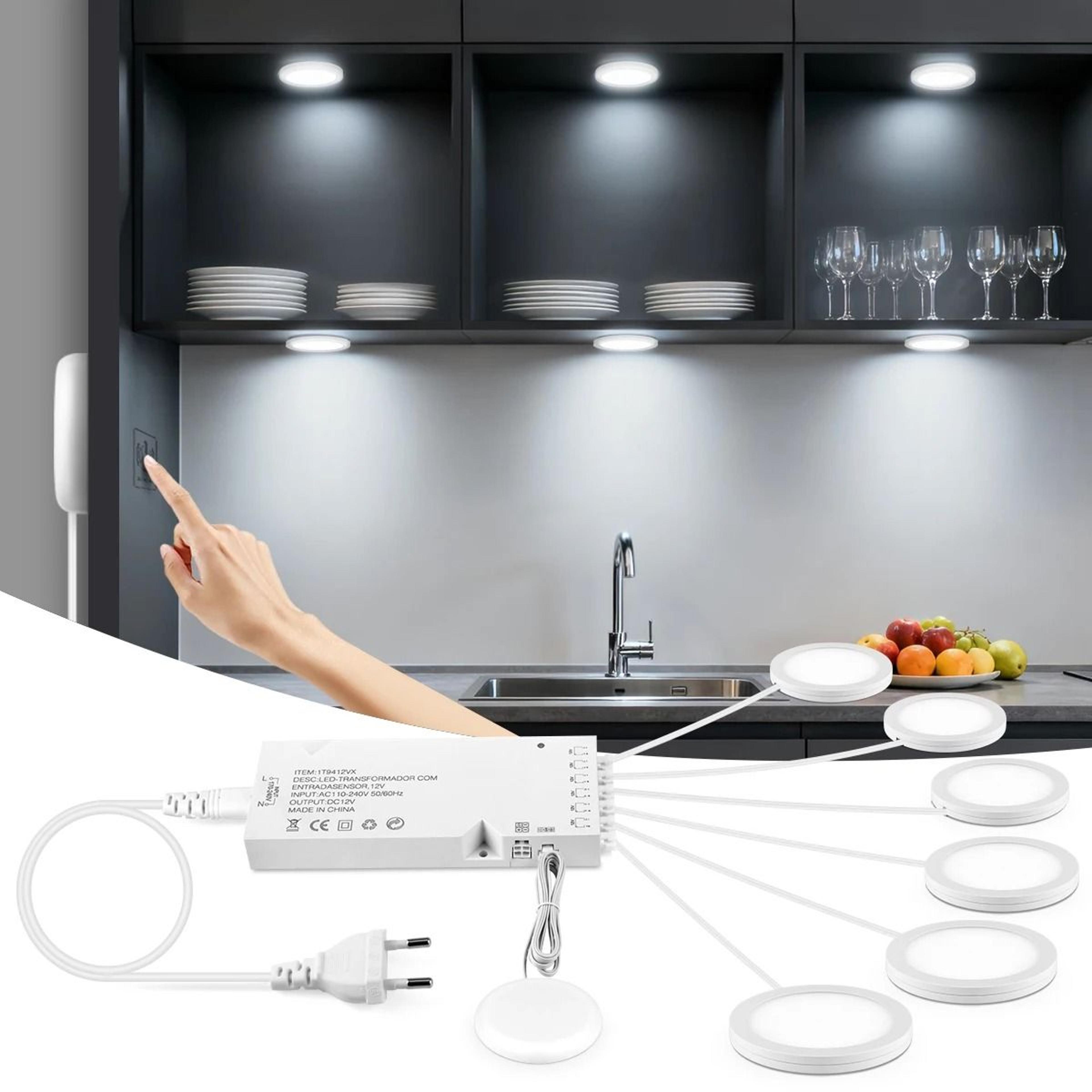 ultra-thin touch dimmable led puck lights (6 pack)