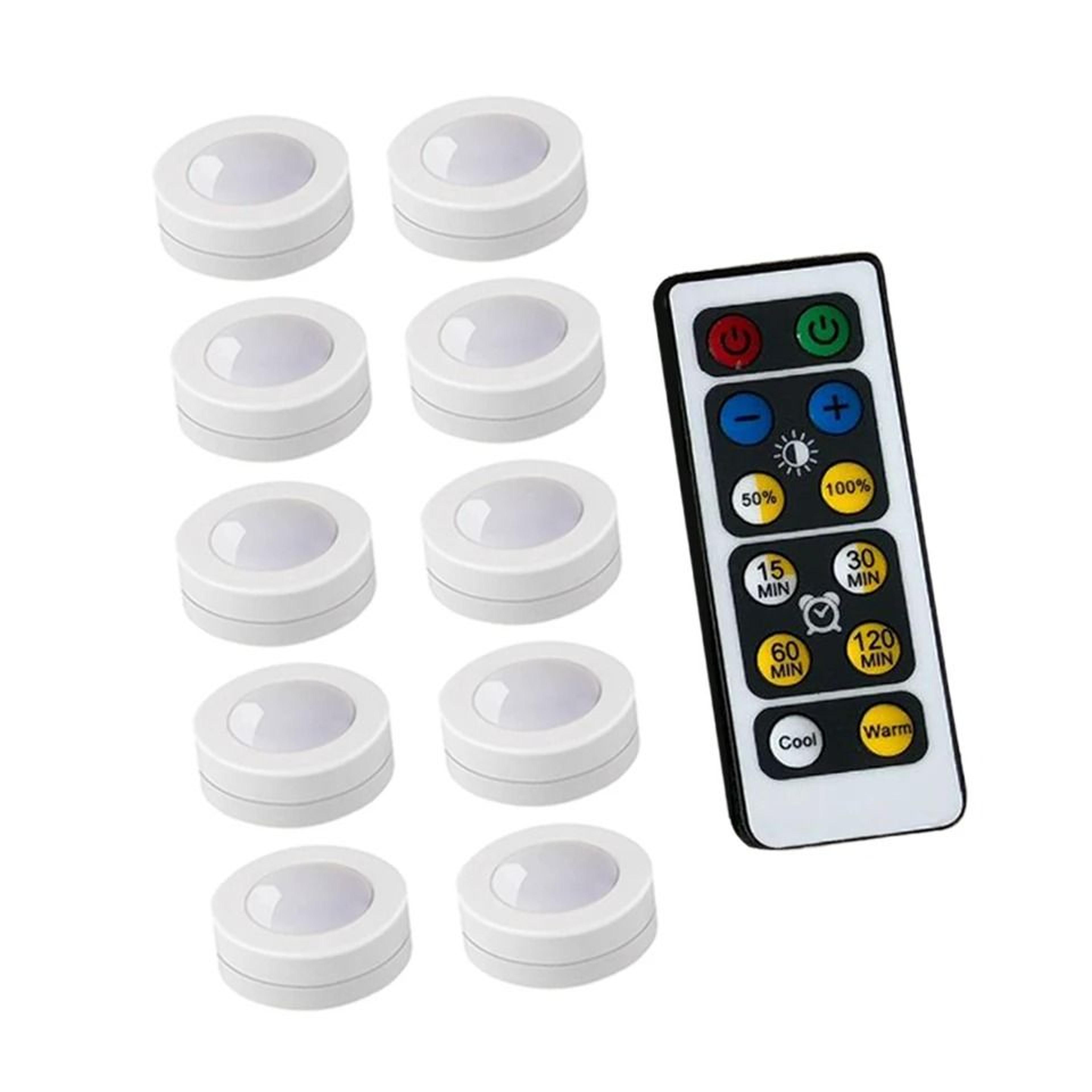 wireless dimmable led puck lights with remote control (10 pack)