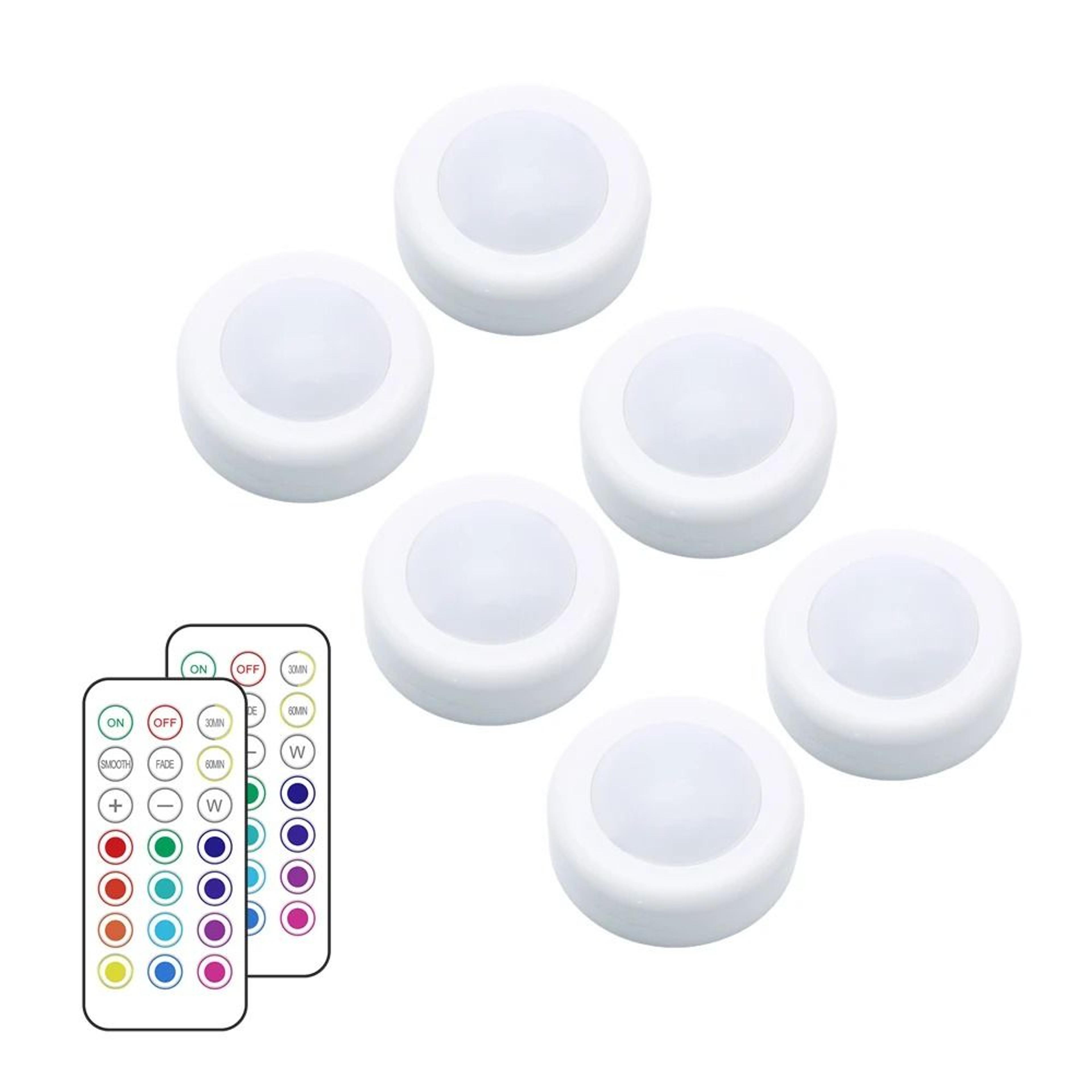 wireless rgbw led puck light with remote control