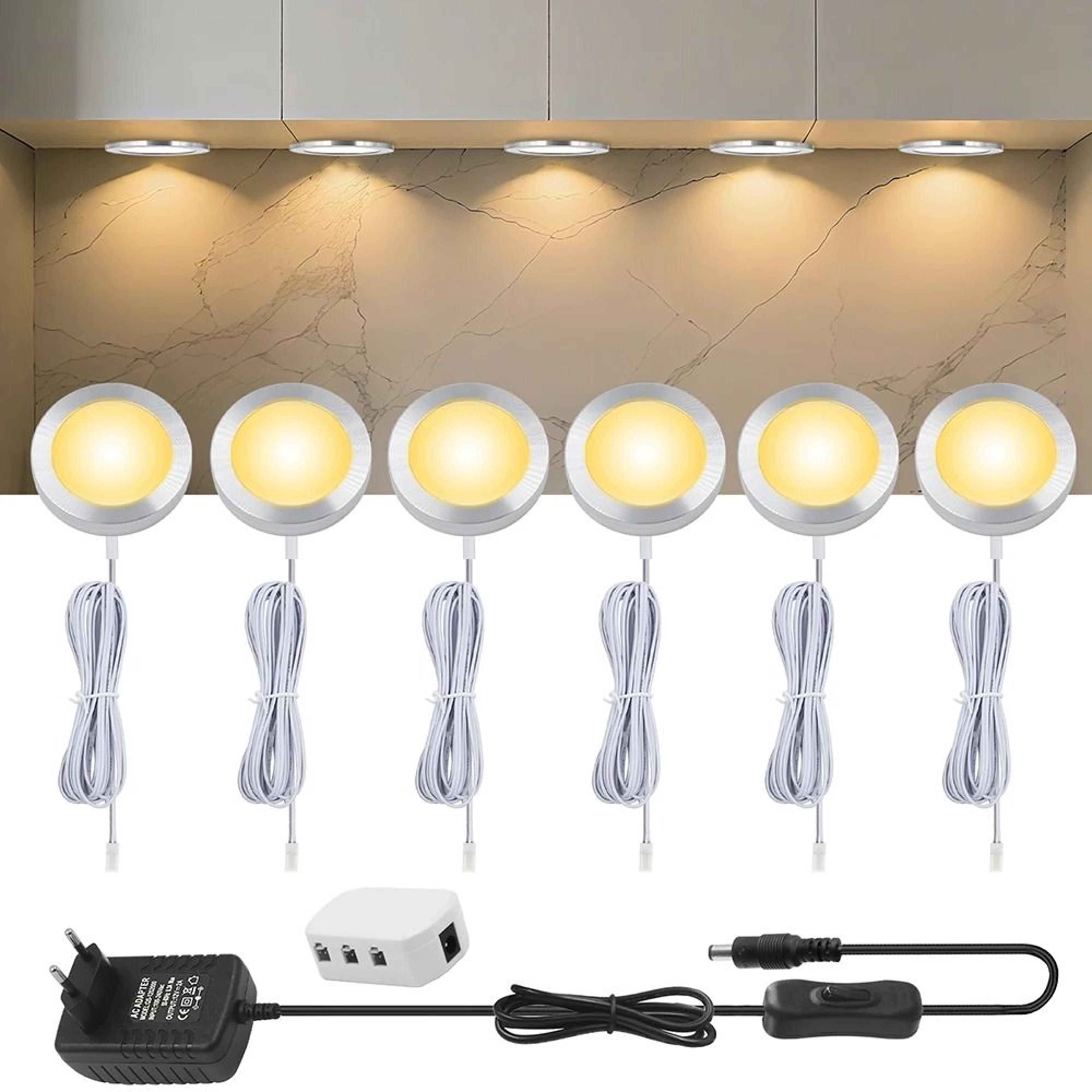 12v ultra thin led under cabinet spotlight kit warm ambient kitchen ceiling light