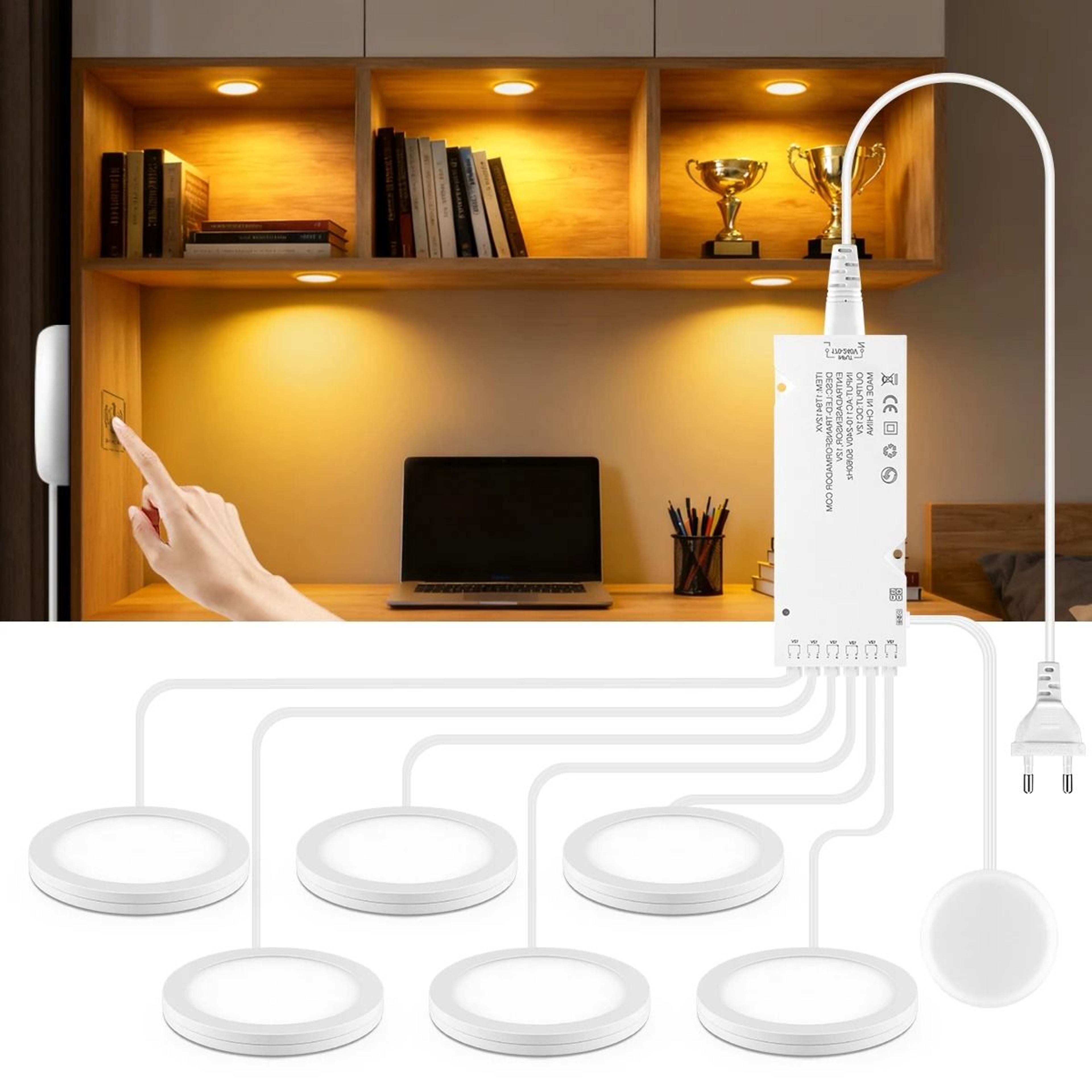 mini aluminum dimmable led under cabinet light set touch sensor ceiling lamp