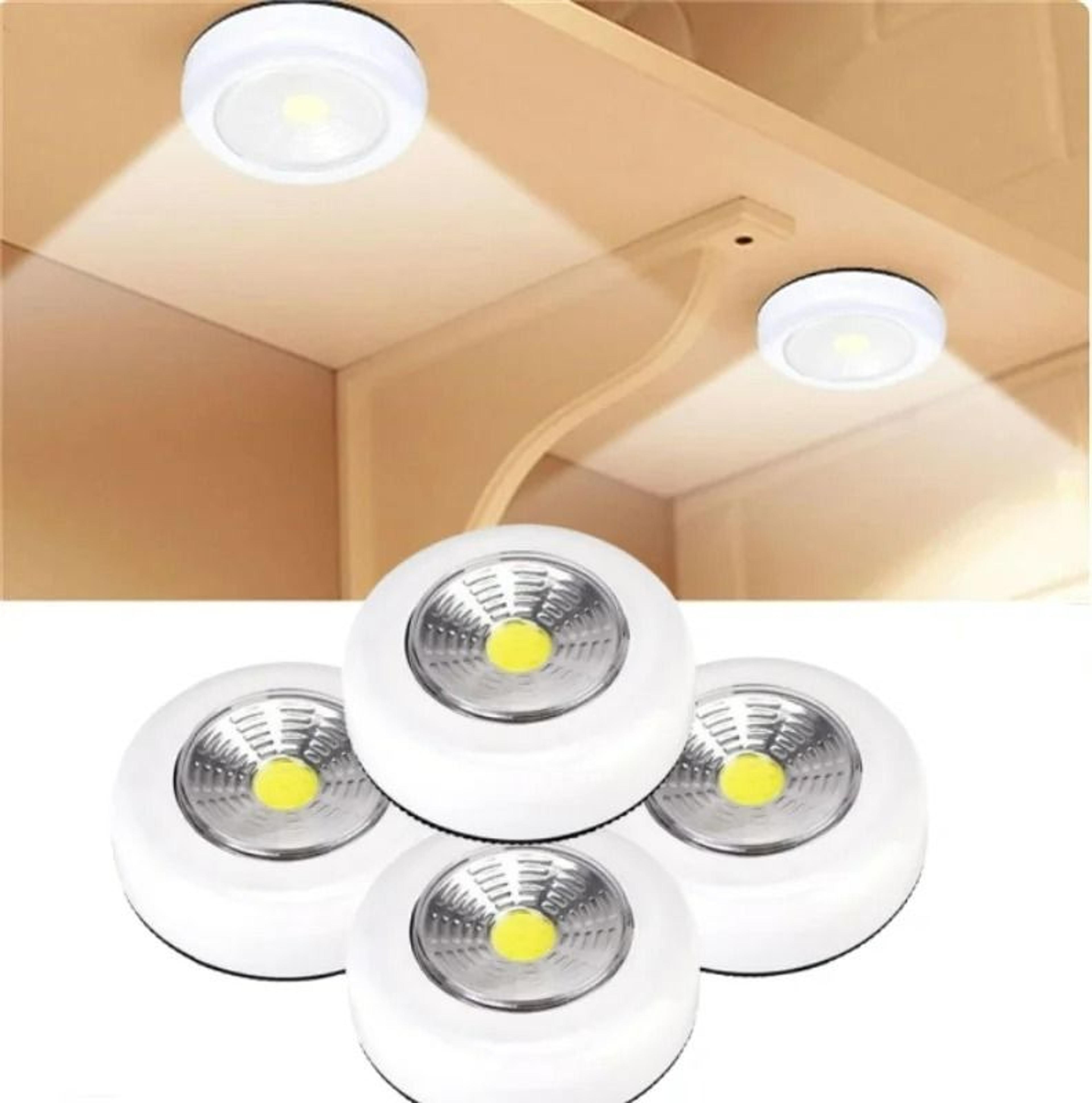 wireless cob led push night light stick-on cabinet wardrobe lamp