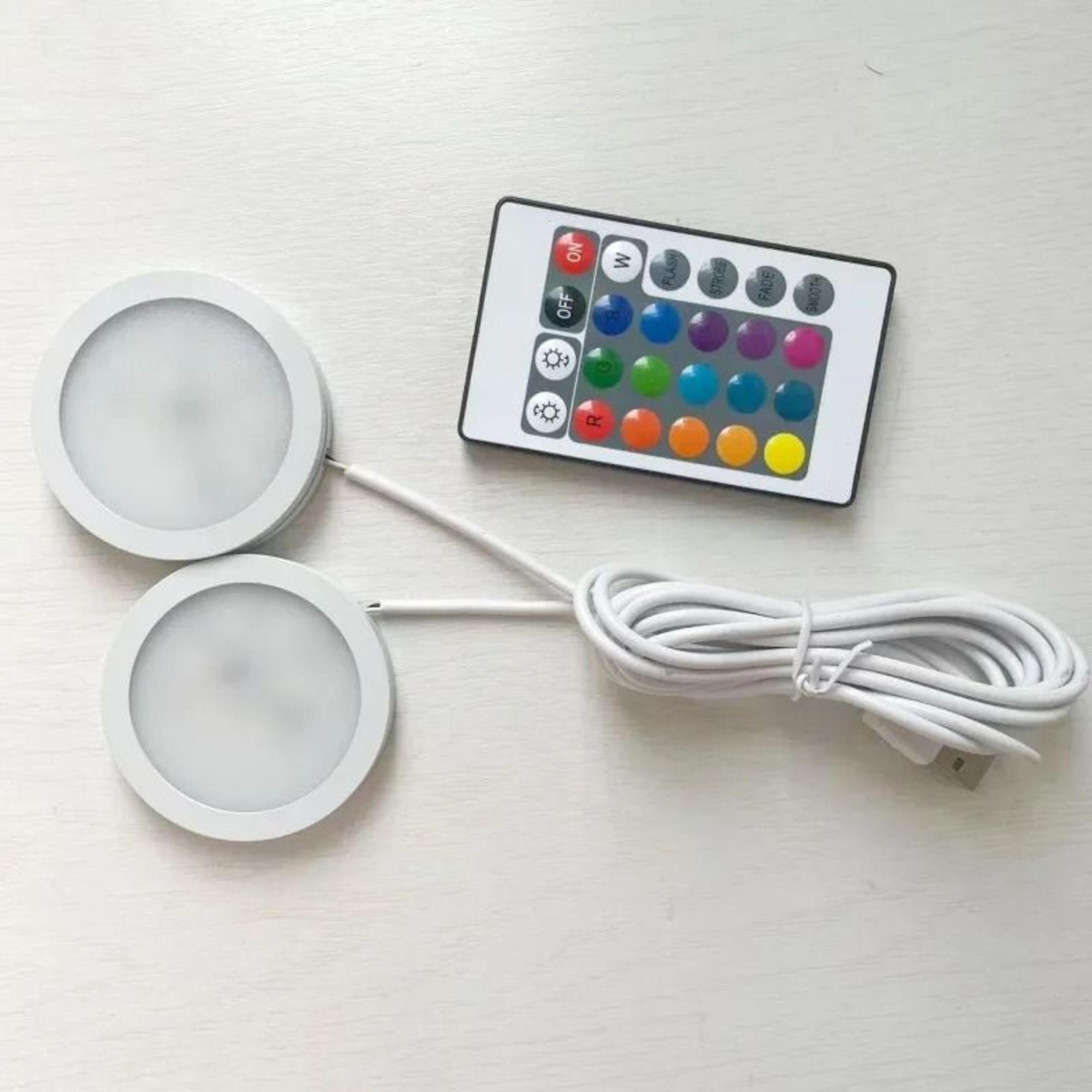 led spotlight rgb with remote control mini usb display cabinet counter lamp