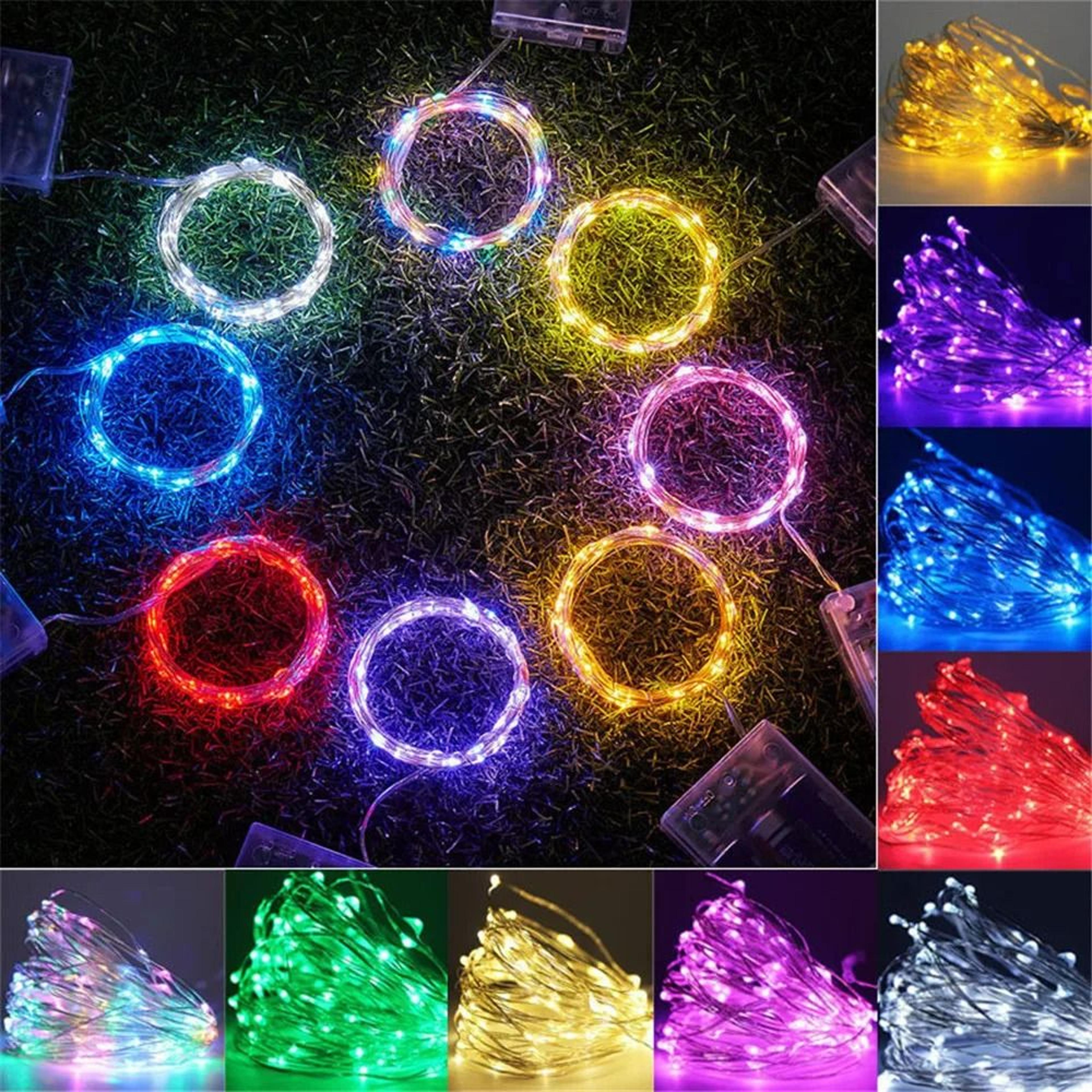 1-pack battery-powered copper wire fairy led light string garland