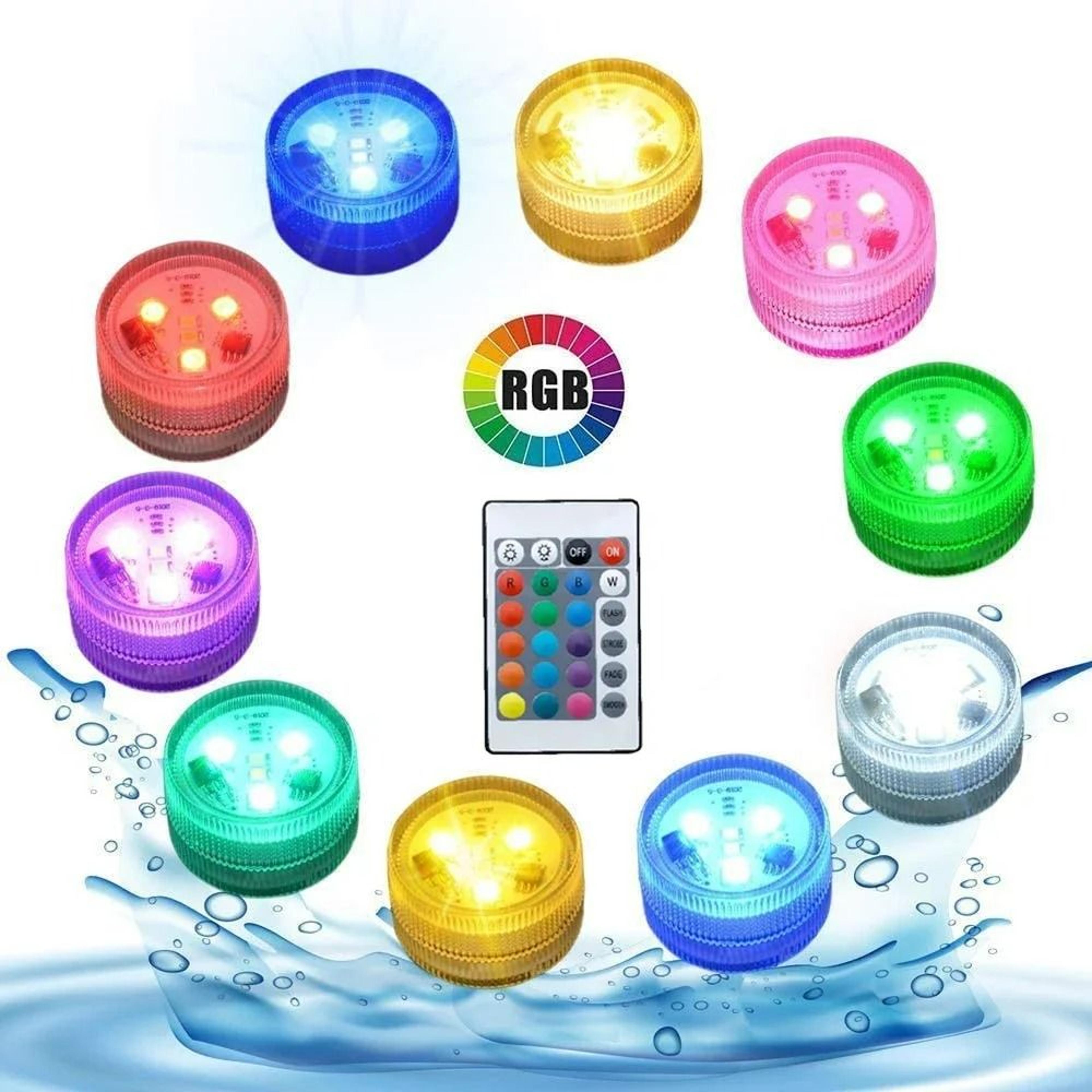 waterproof underwater rgb led light set with wireless remote control