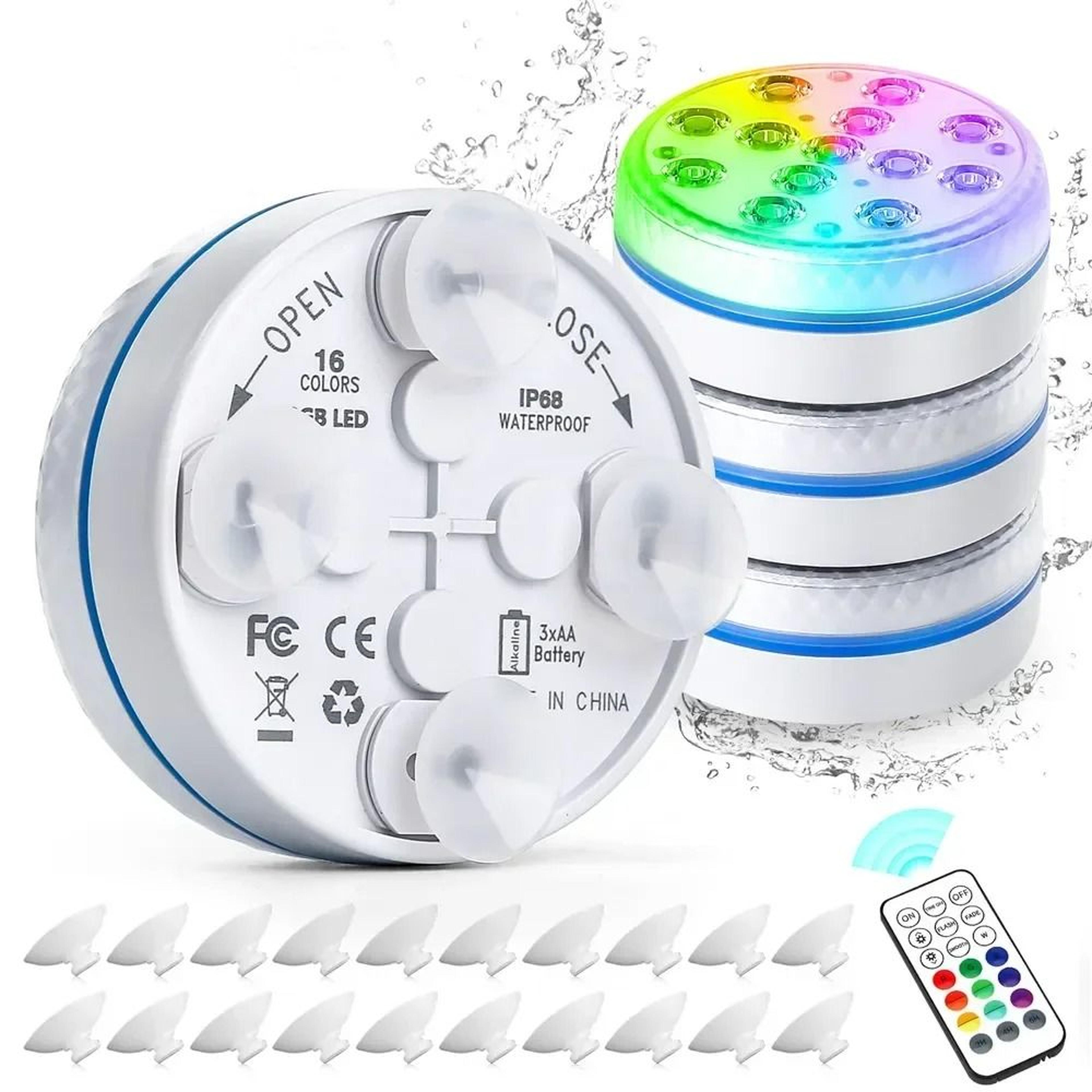 updated submersible 13-led underwater light set with remote control