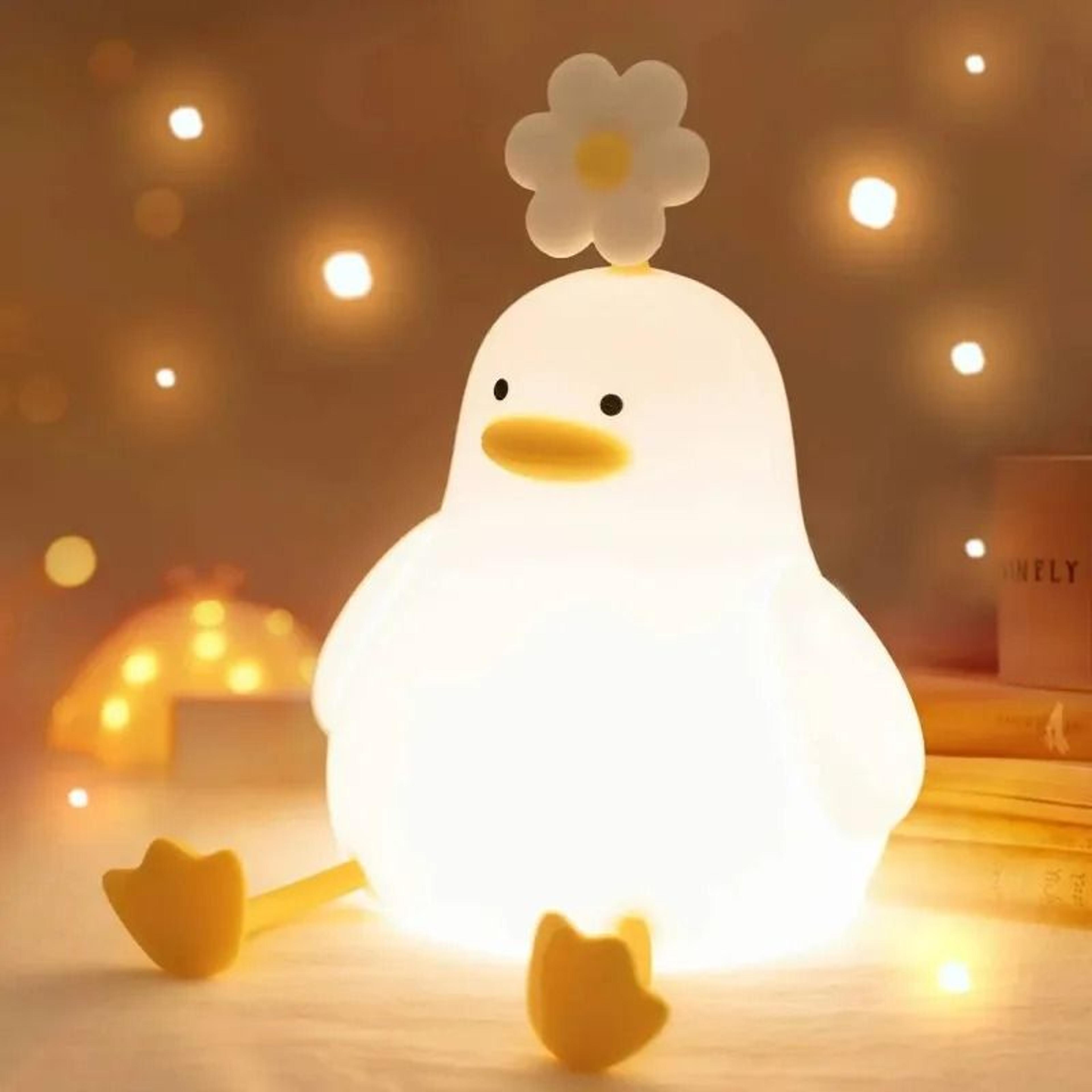 cute duck rechargeable silicone led touch night light