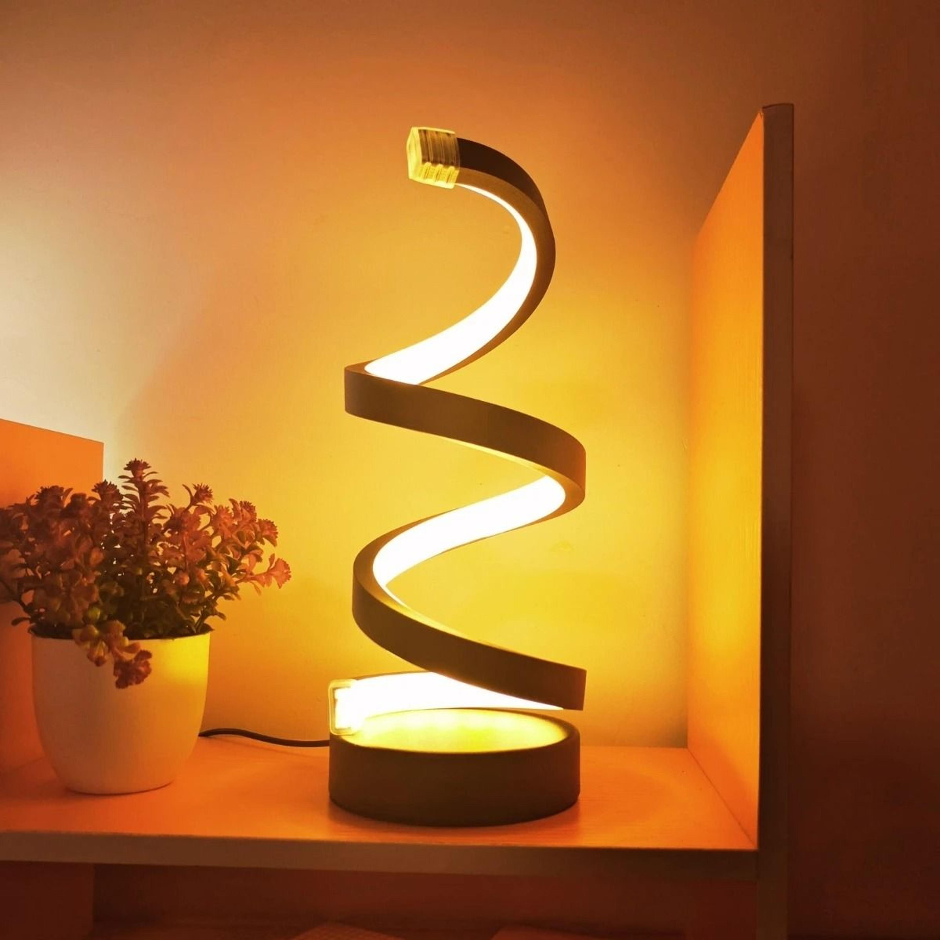 modern creative spiral led table lamp fixture