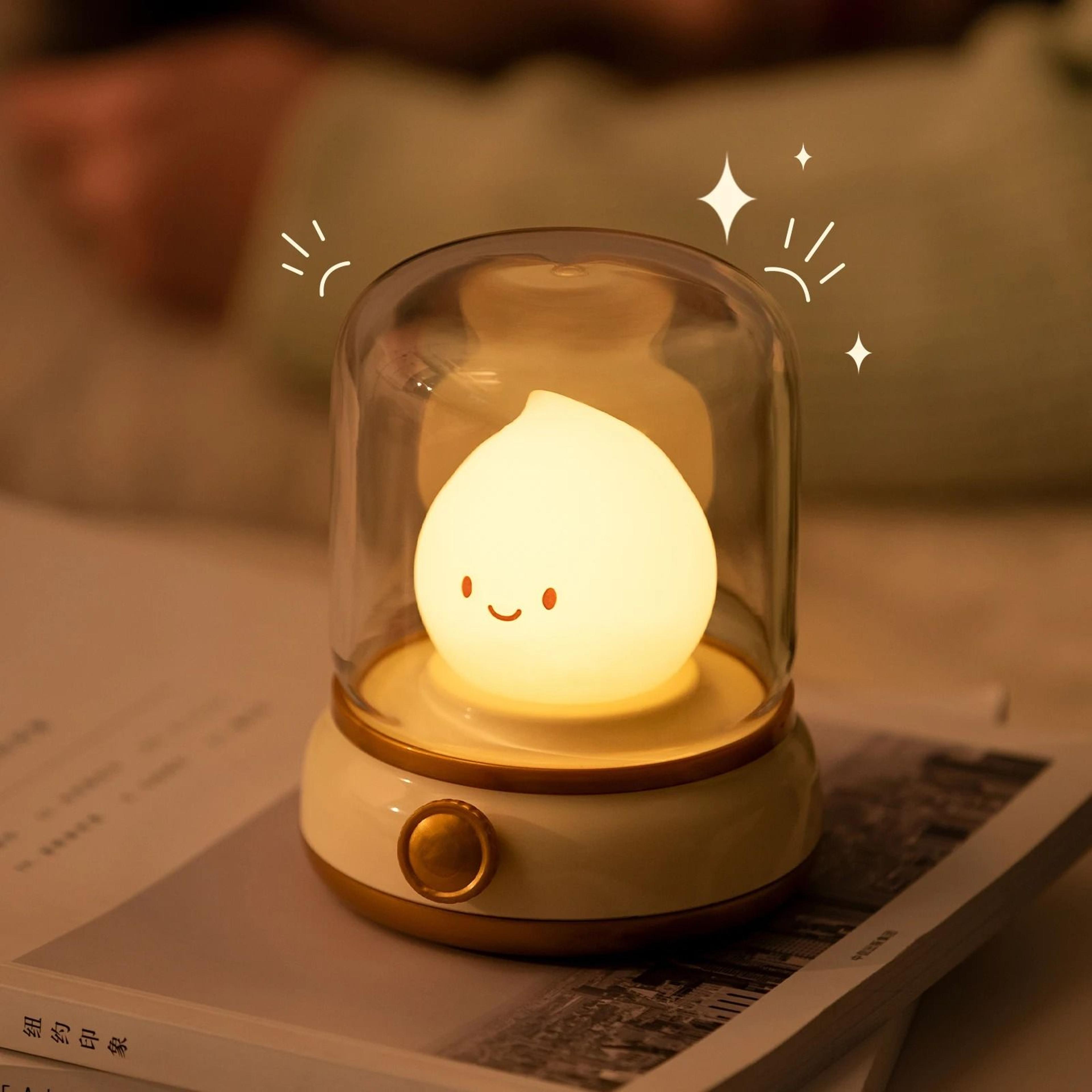 mini desktop usb rechargeable cute cartoon led lamp