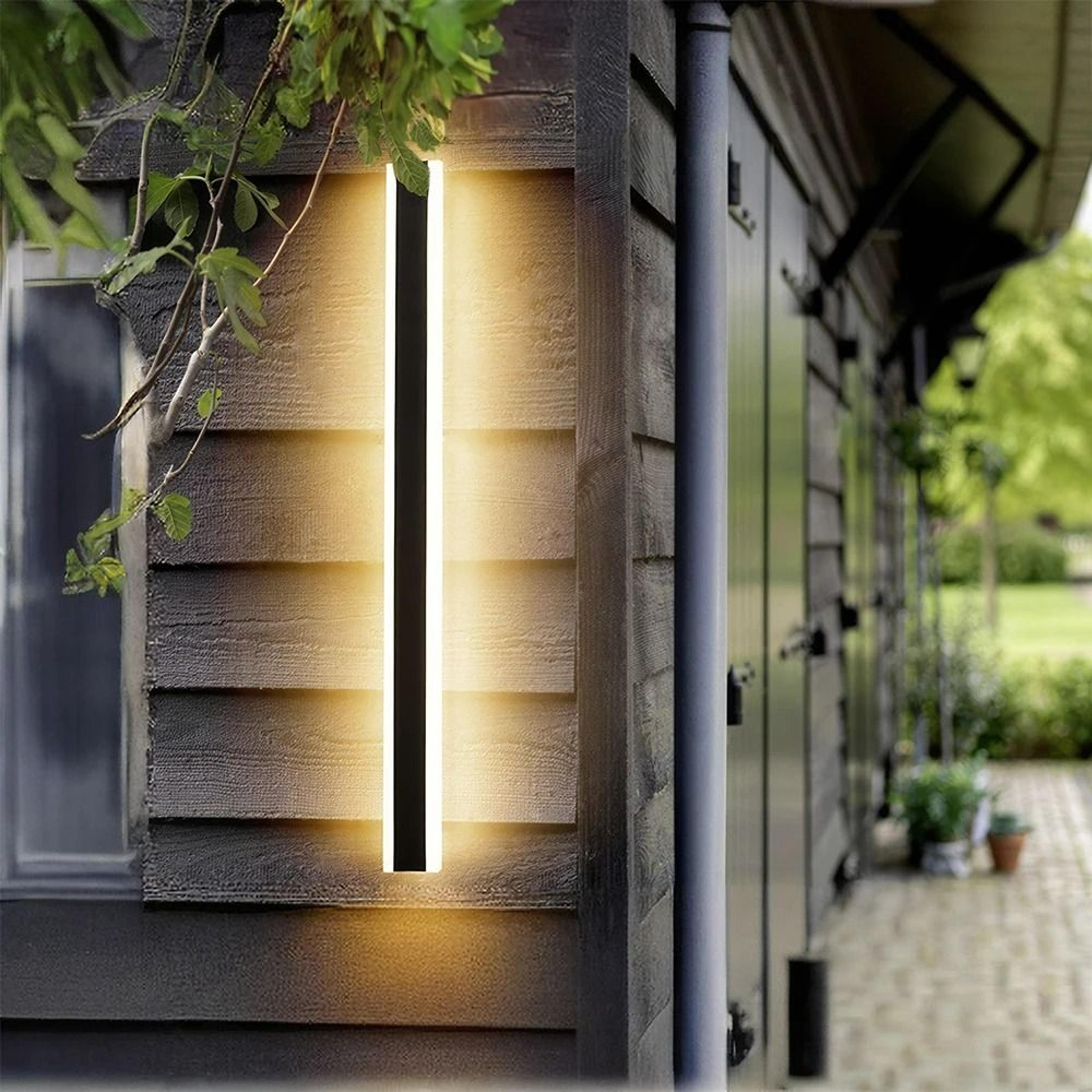 modern outdoor remote dimmable led linear wall sconce fixture