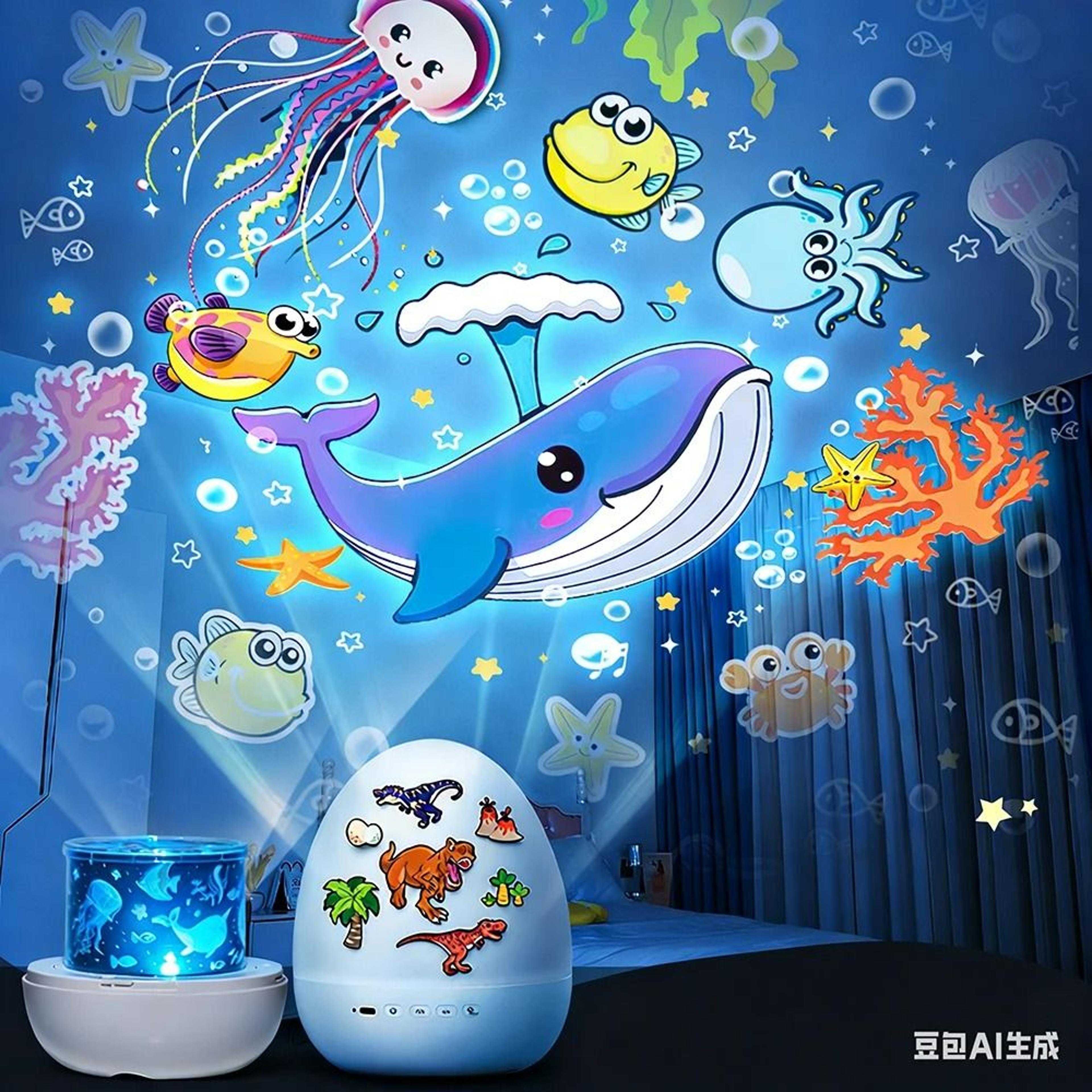 dinosaur egg galaxy star projector night light