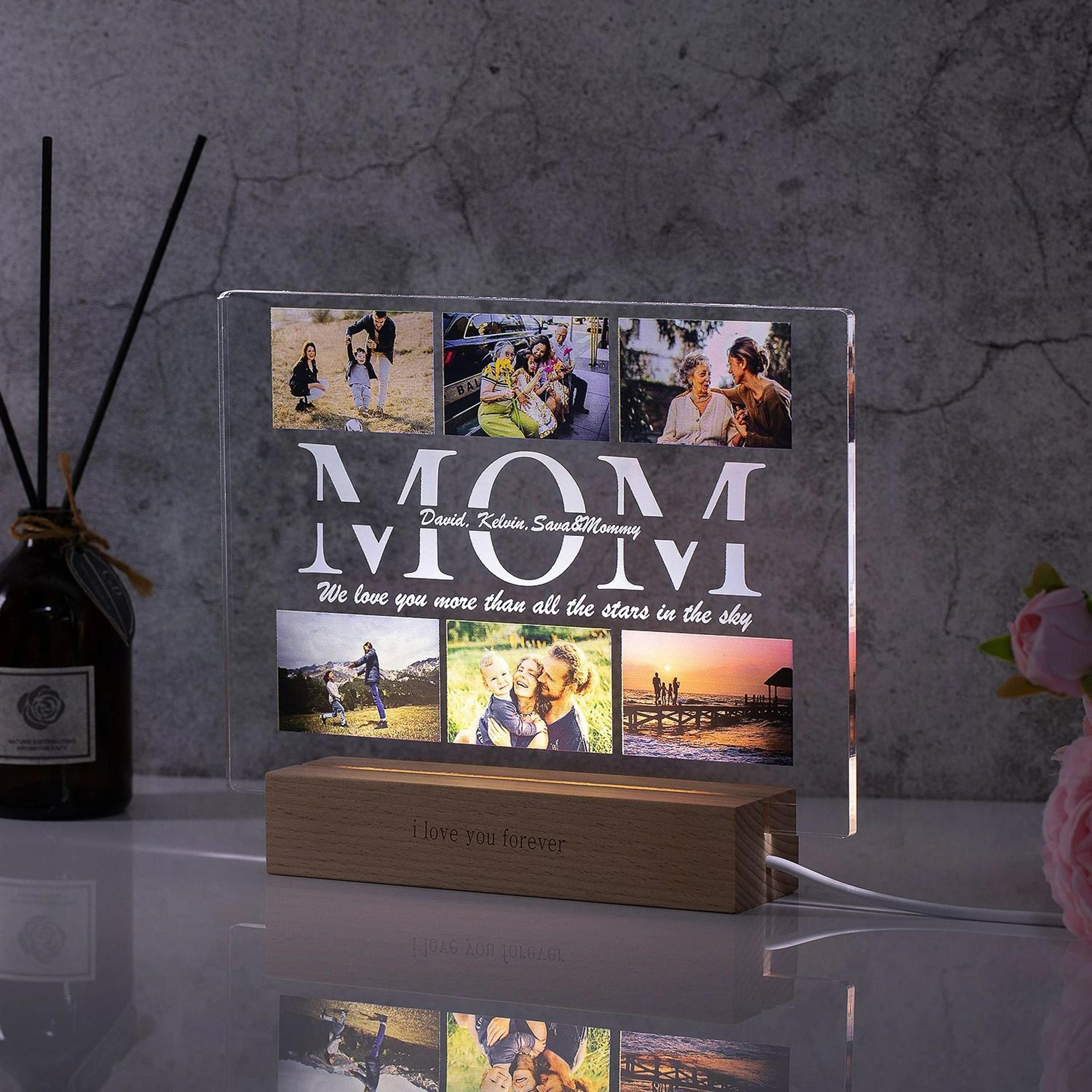 personalized custom photo & text 3d acrylic night light