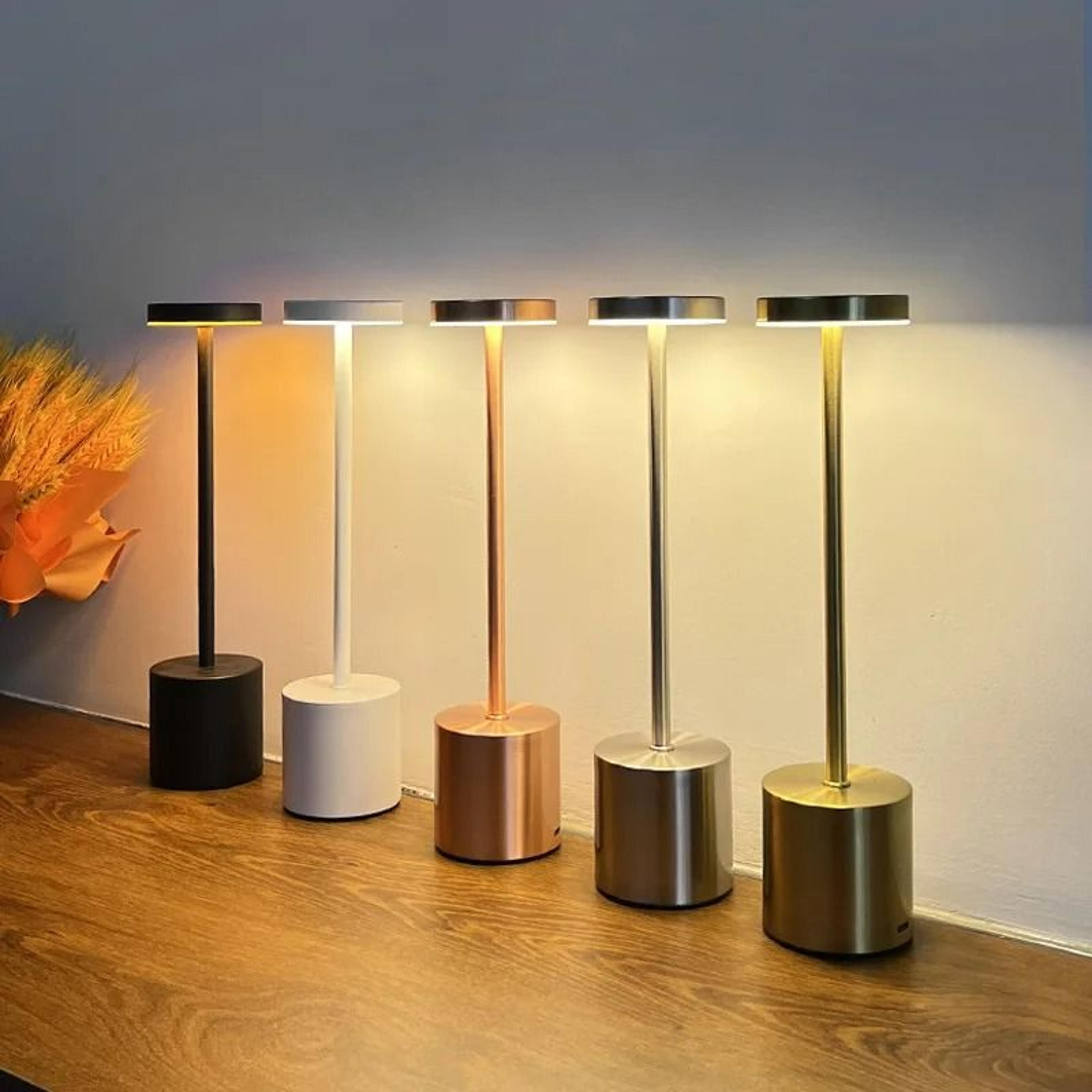 rechargeable metal touch led restaurant & hotel table lamp
