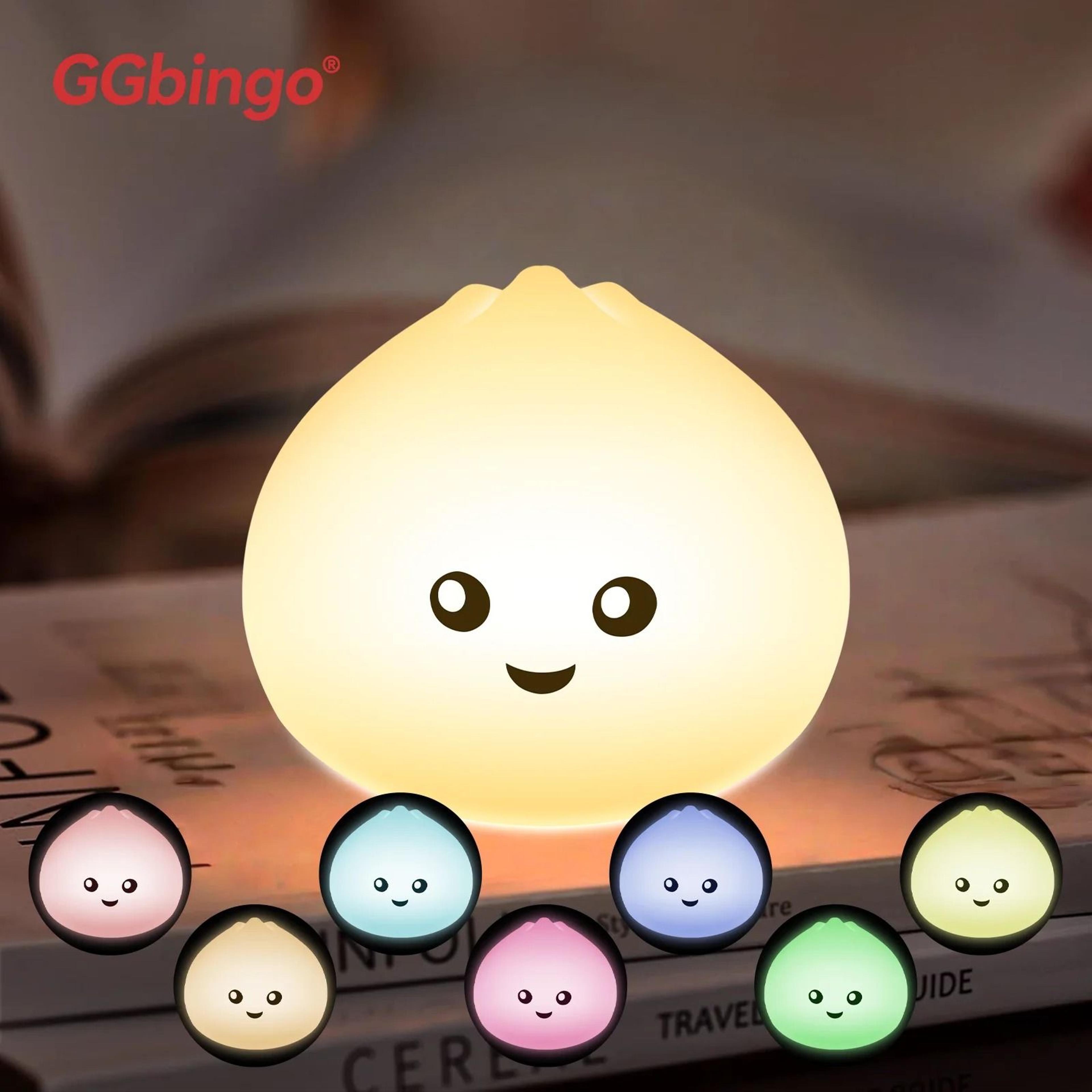silicone steamed bun cute led night light