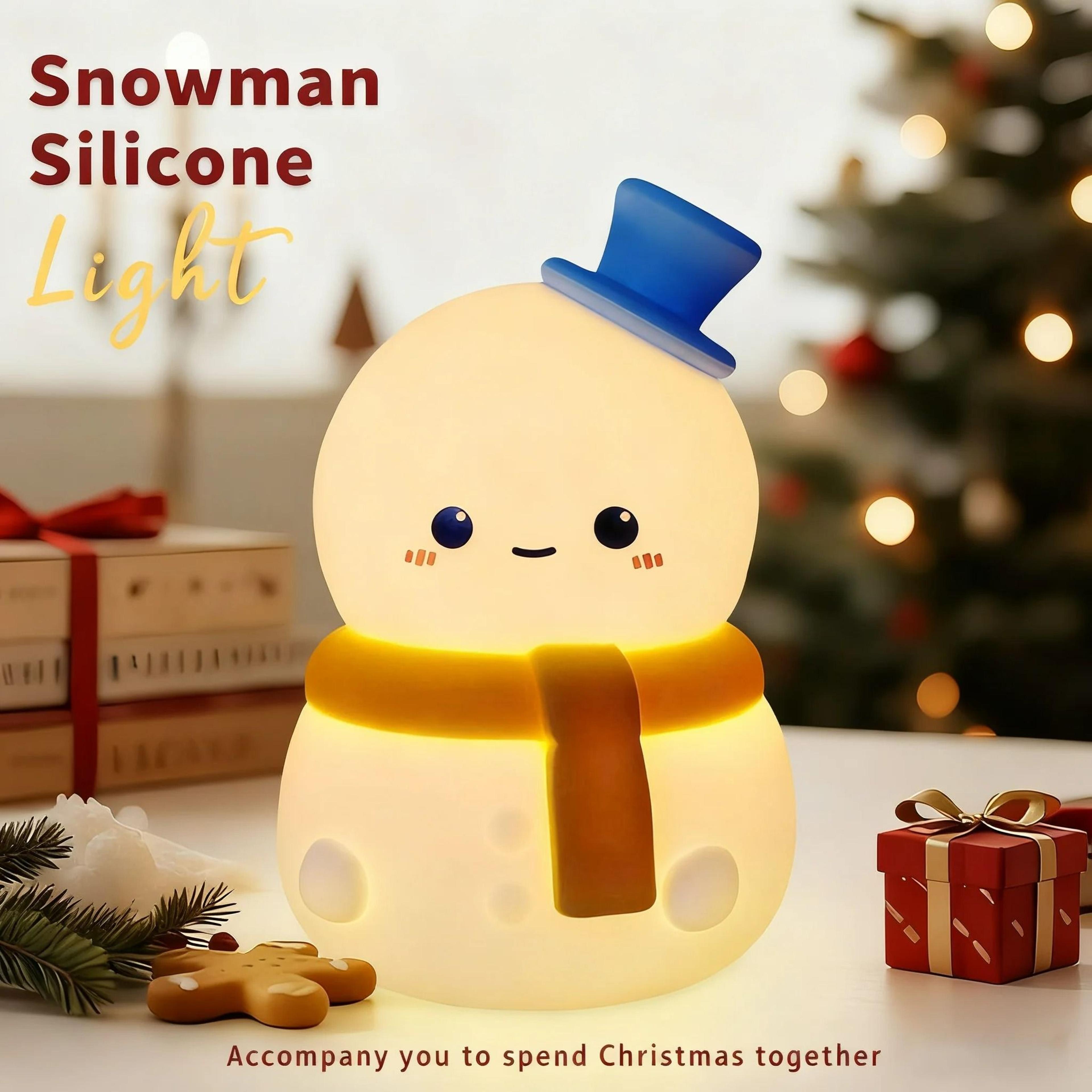 snowman & christmas tree ambient night light