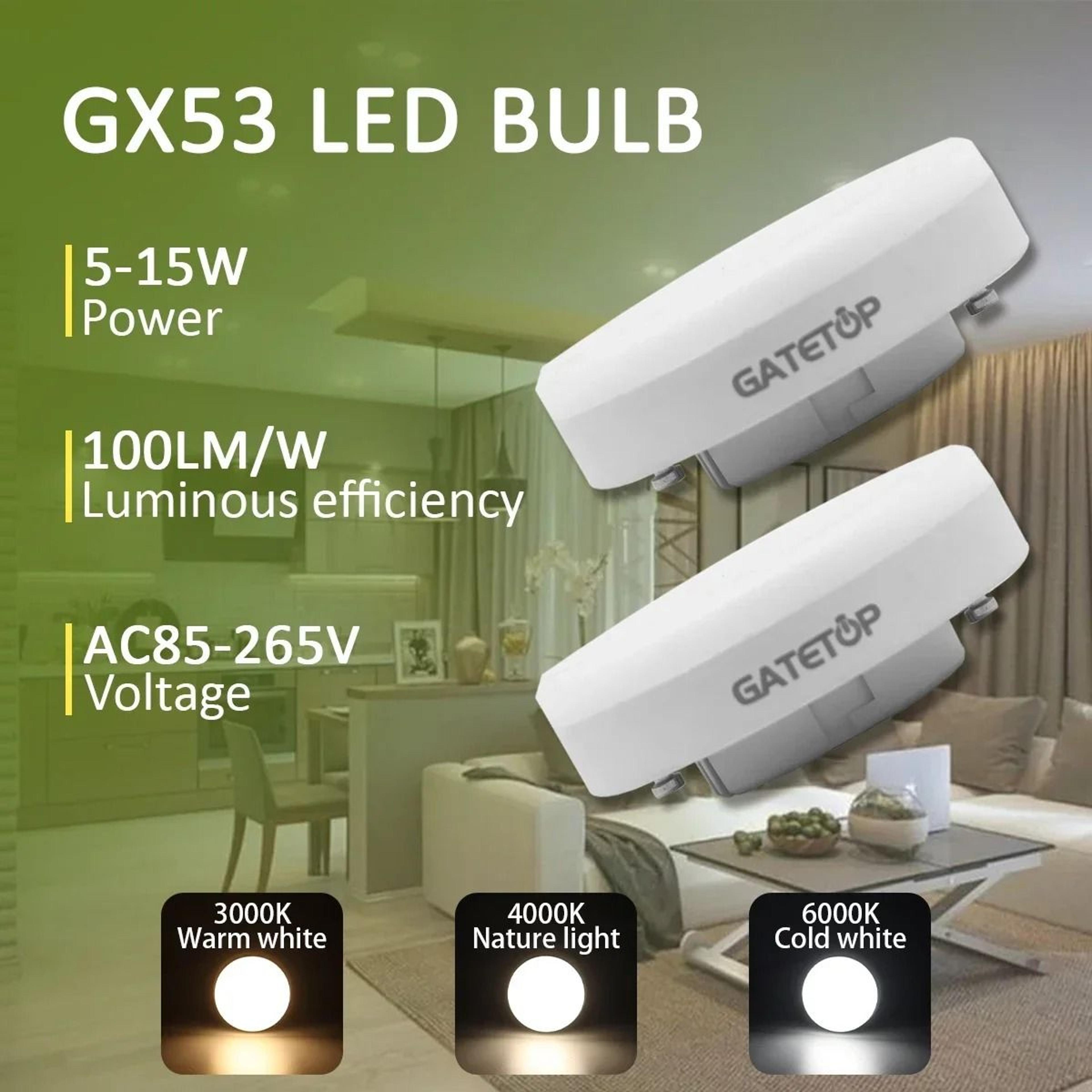 4-pack high efficiency gx53 led spotlight bulbs