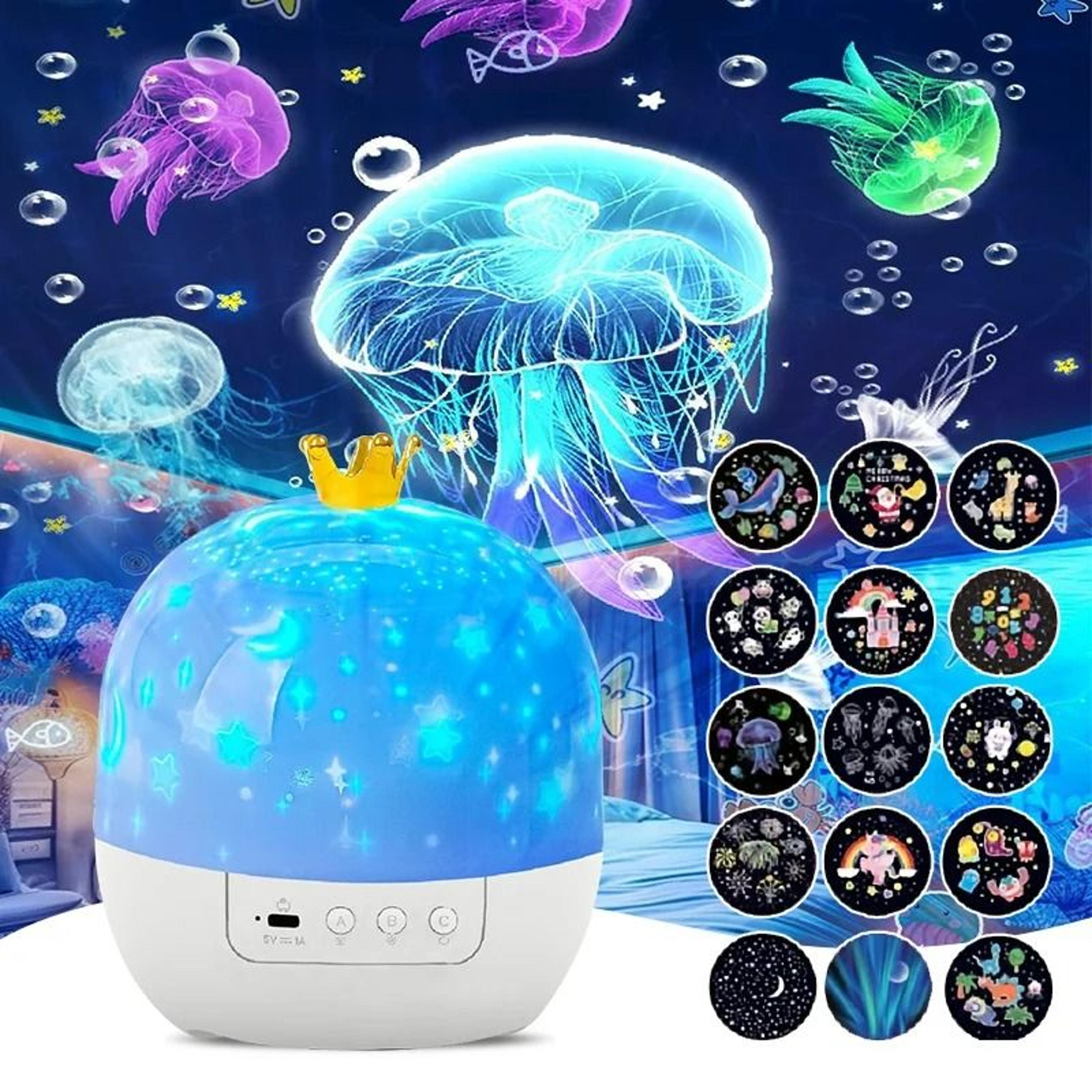 crown fantasy starry sky 15-in-1 projection night light