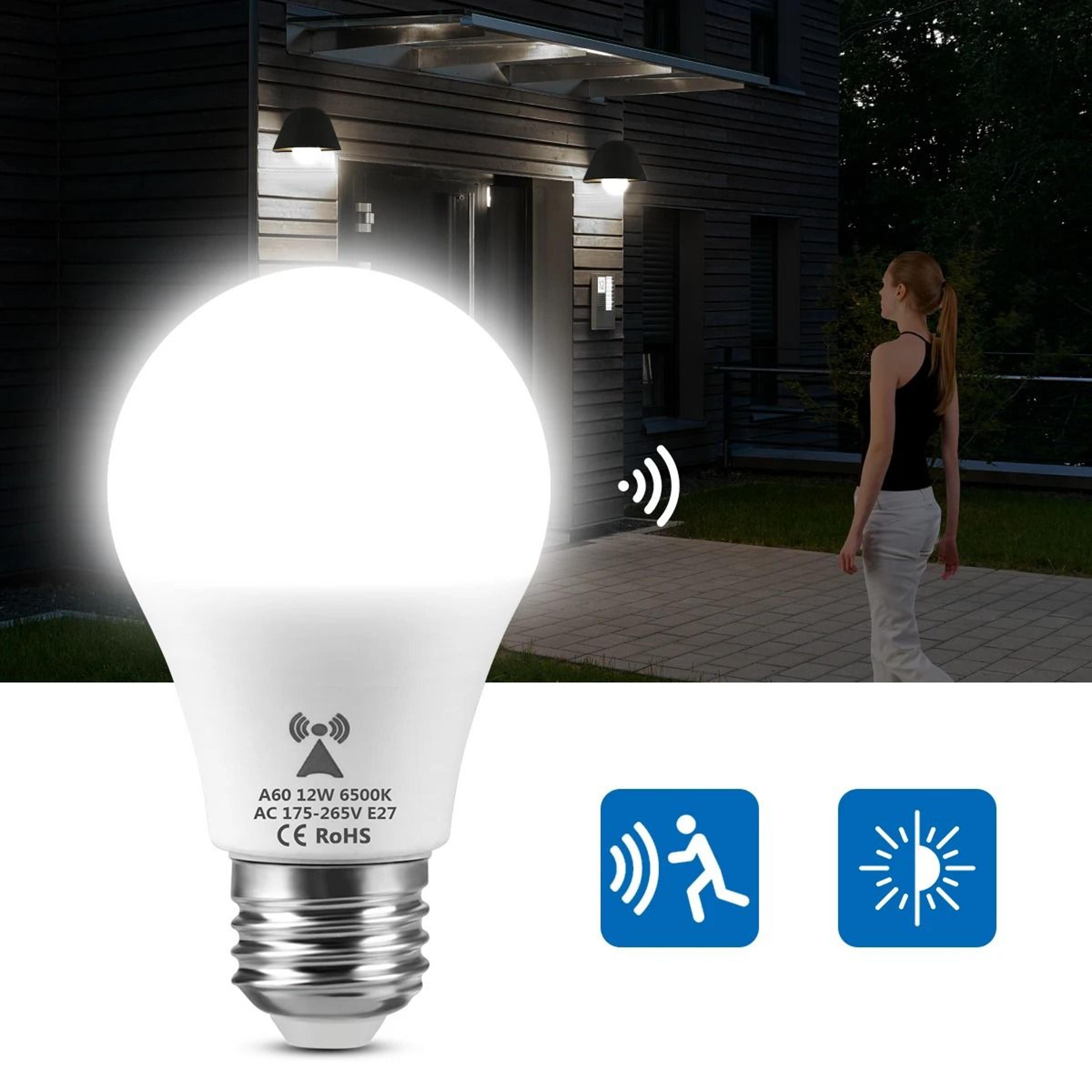 smart microwave radar motion sensor led light bulb (e27 12w)