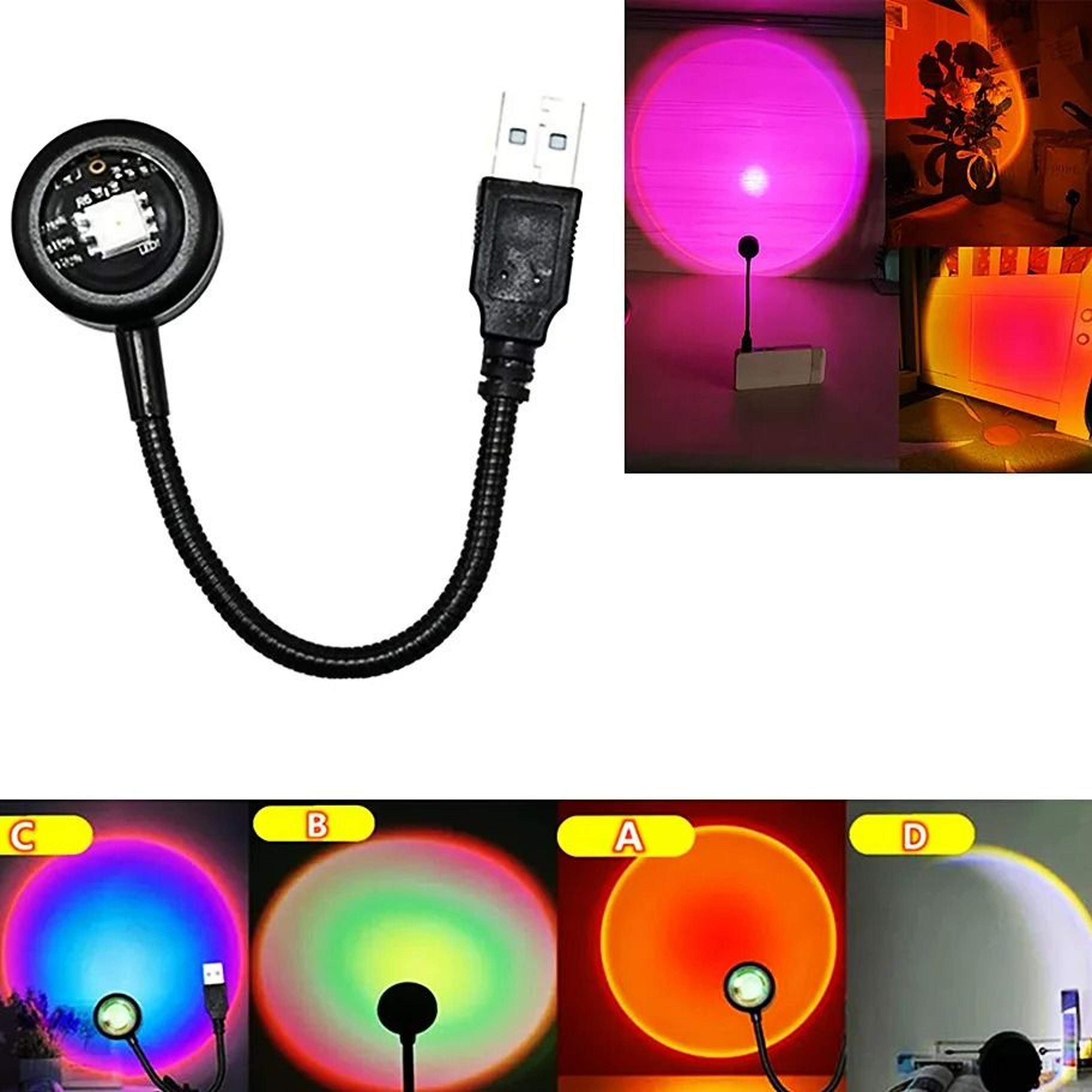 usb sunset projection led atmosphere desk lamp
