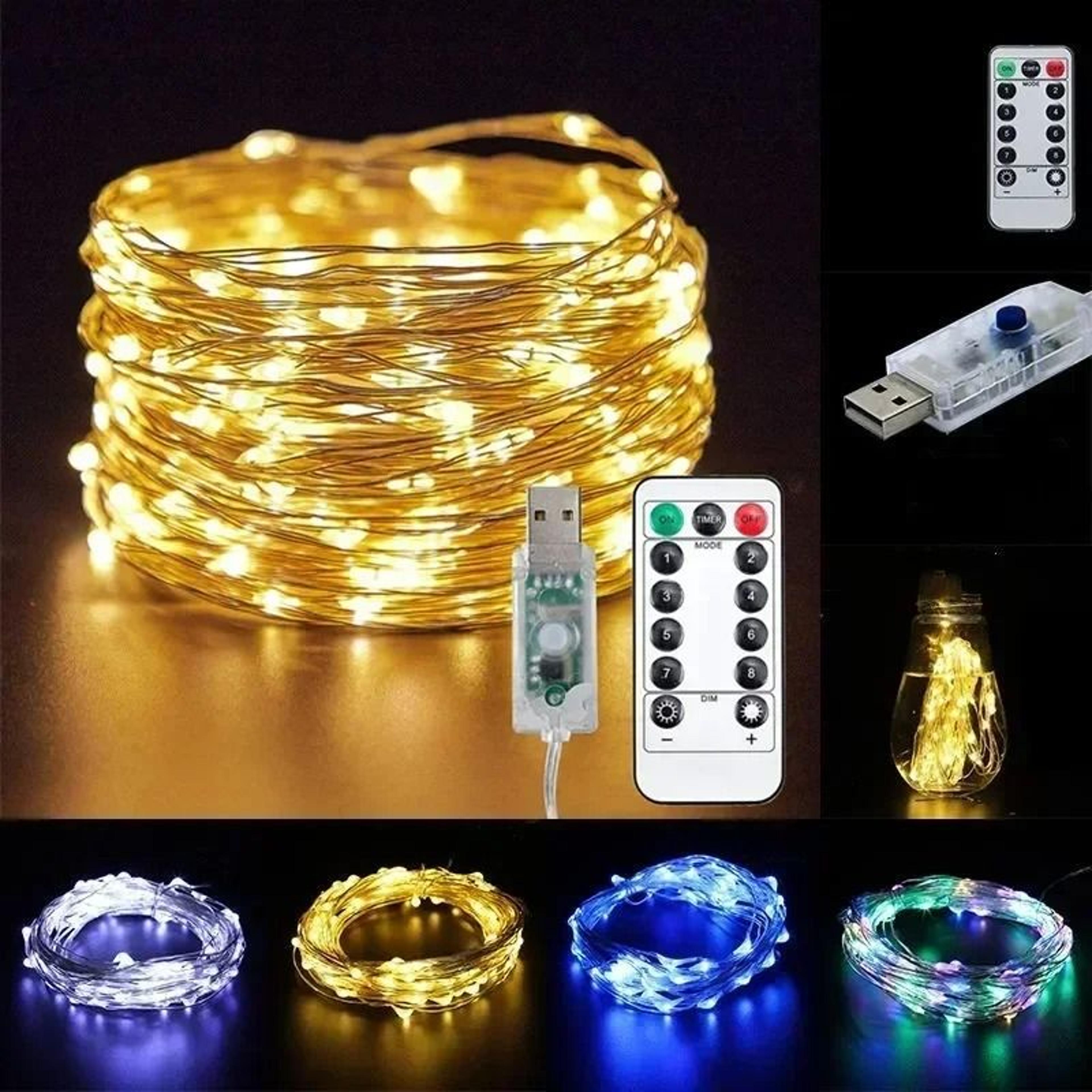 usb 8-mode remote-control led christmas string lights