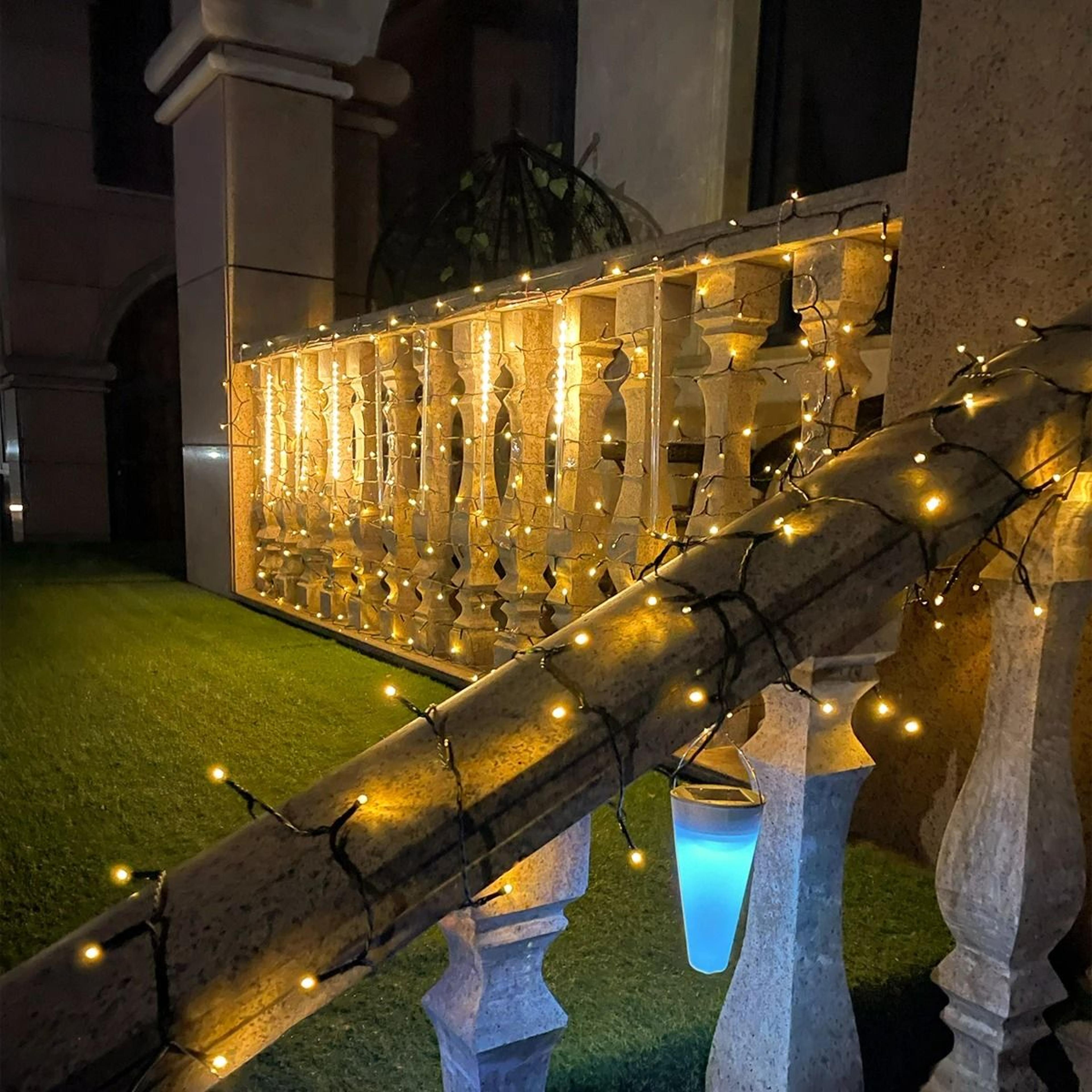 plug-in led fairy string lights outdoor garden curtain lights