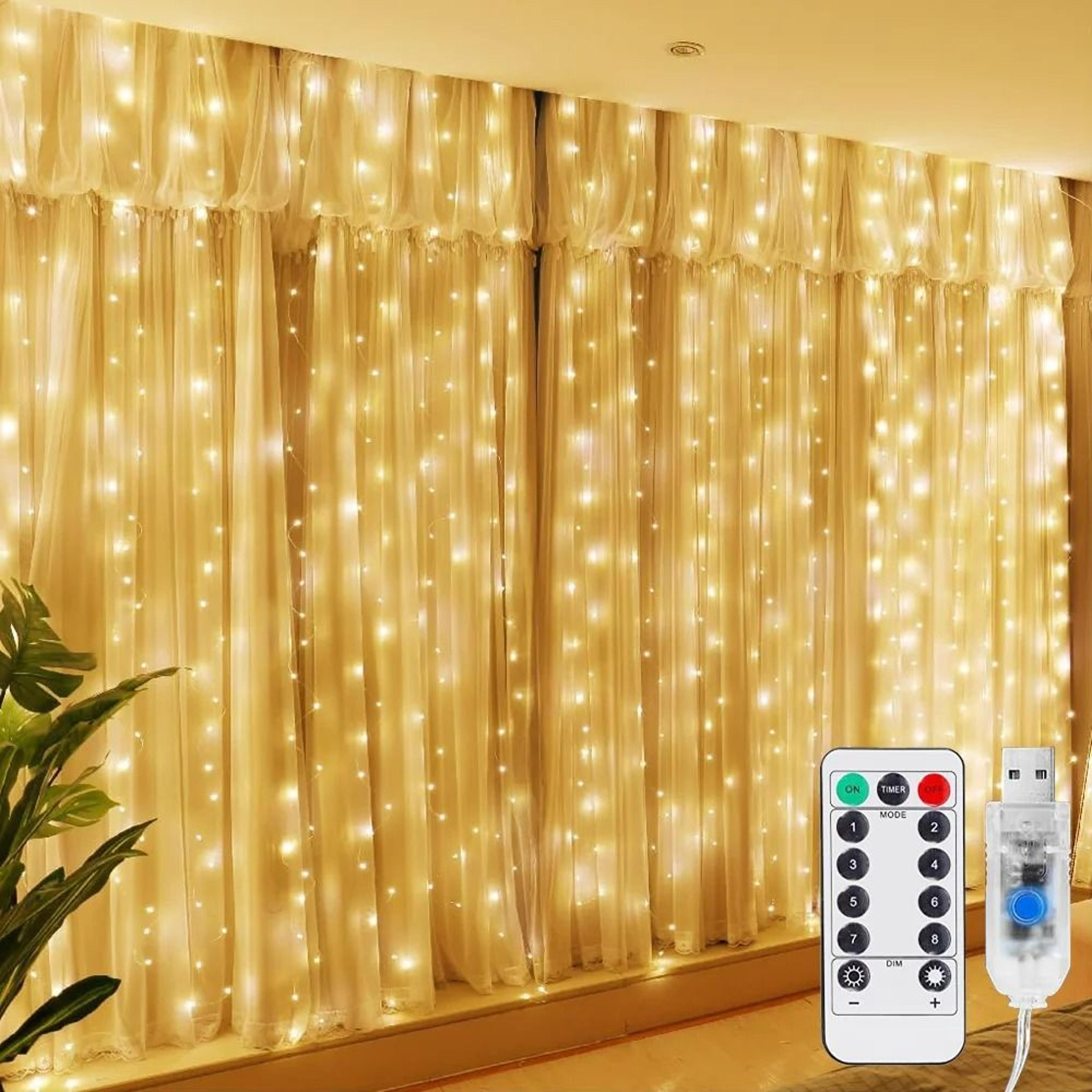 usb led fairy curtain lights remote control hanging string lights decoration