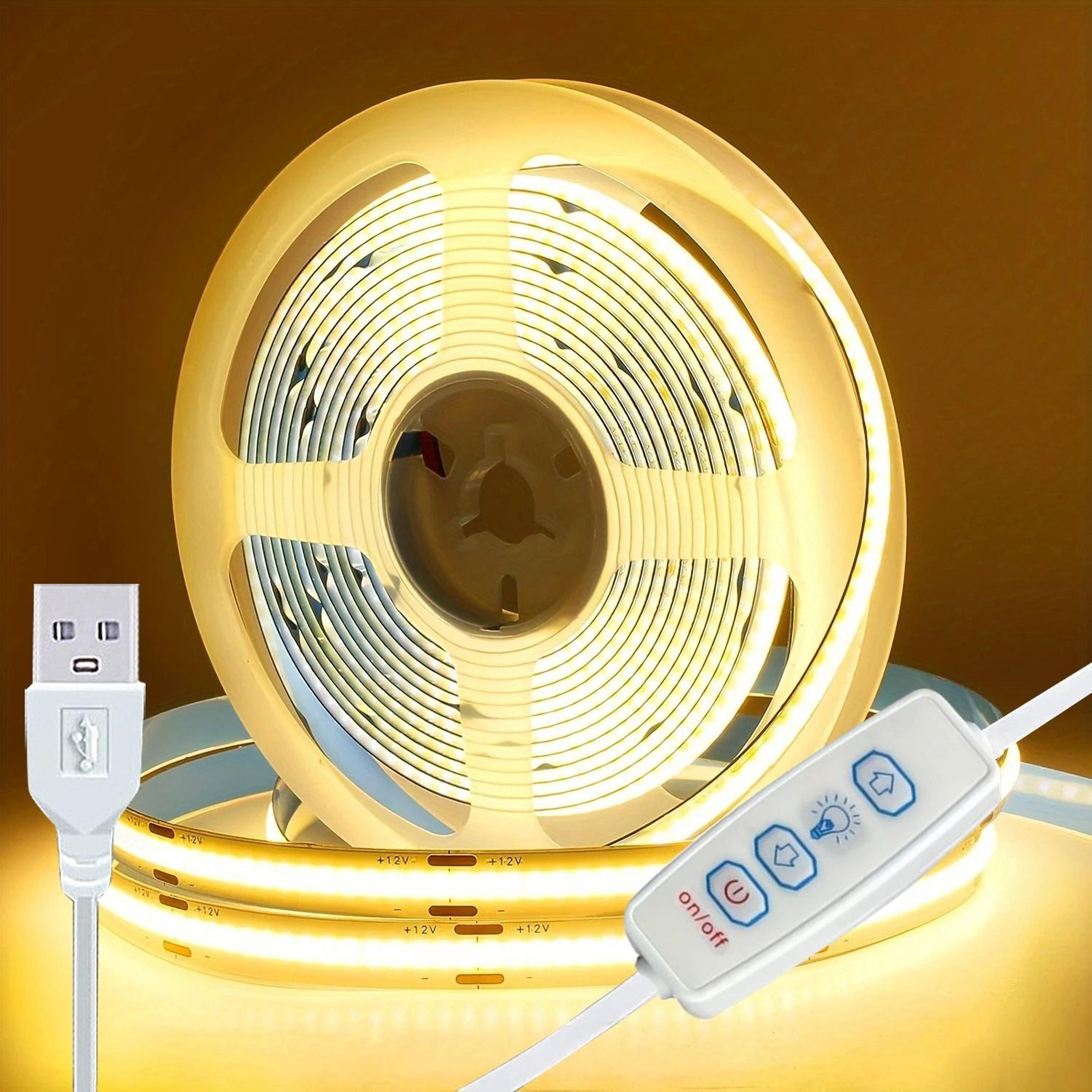 5v usb cob led strip light with 3-key dimmer