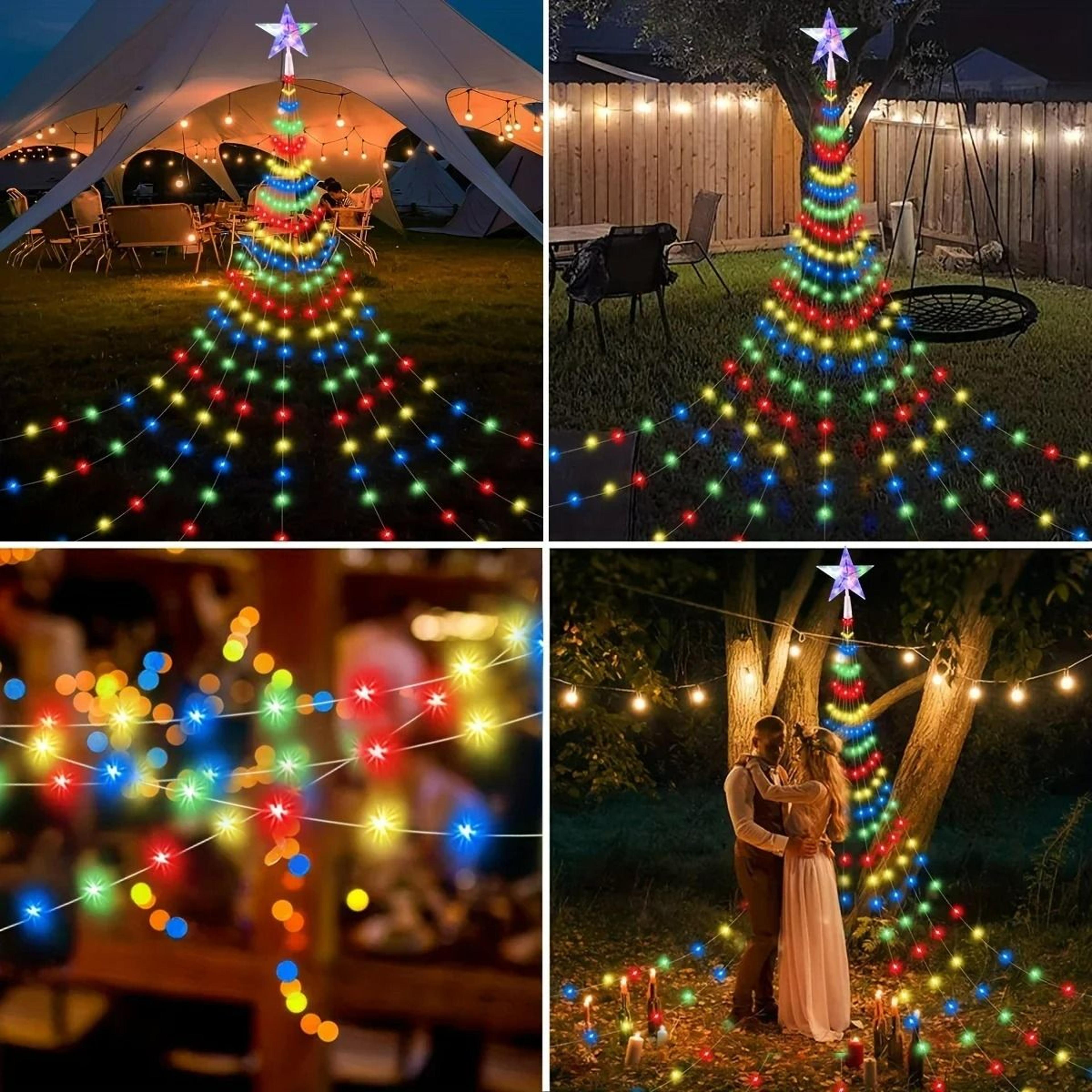 five-pointed star waterfall string light