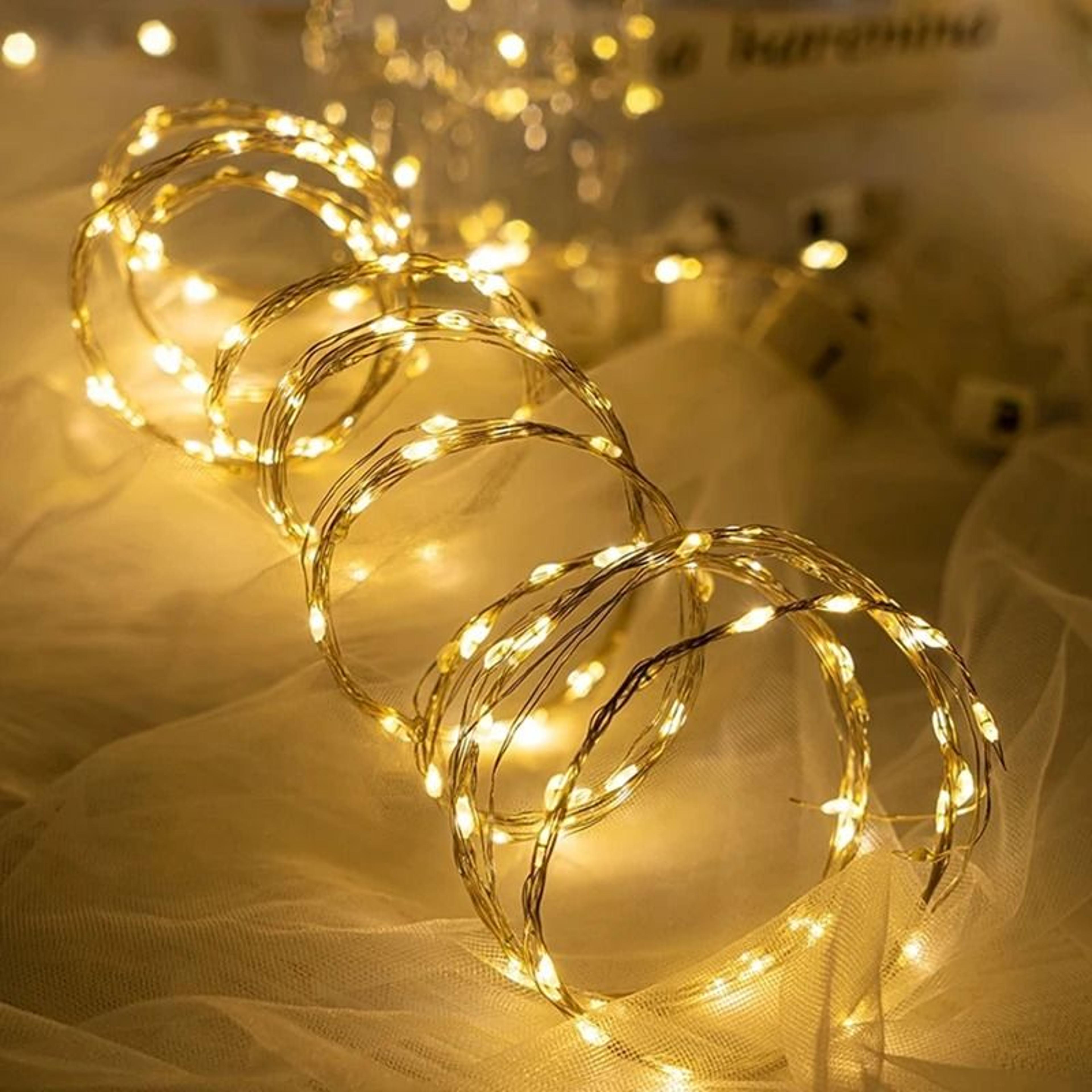 10-pack battery-powered micro led fairy string lights