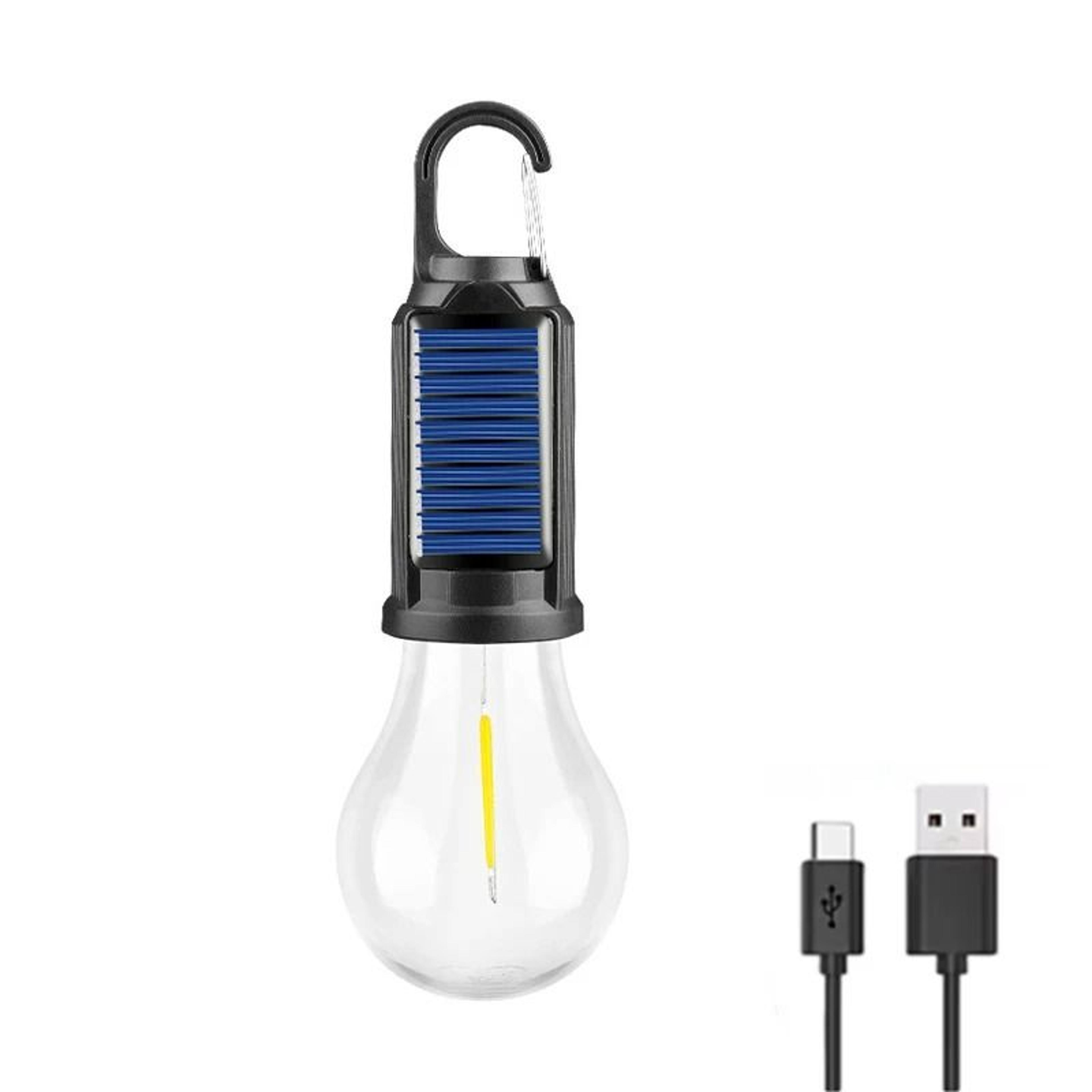 solar & usb rechargeable portable outdoor camping lantern