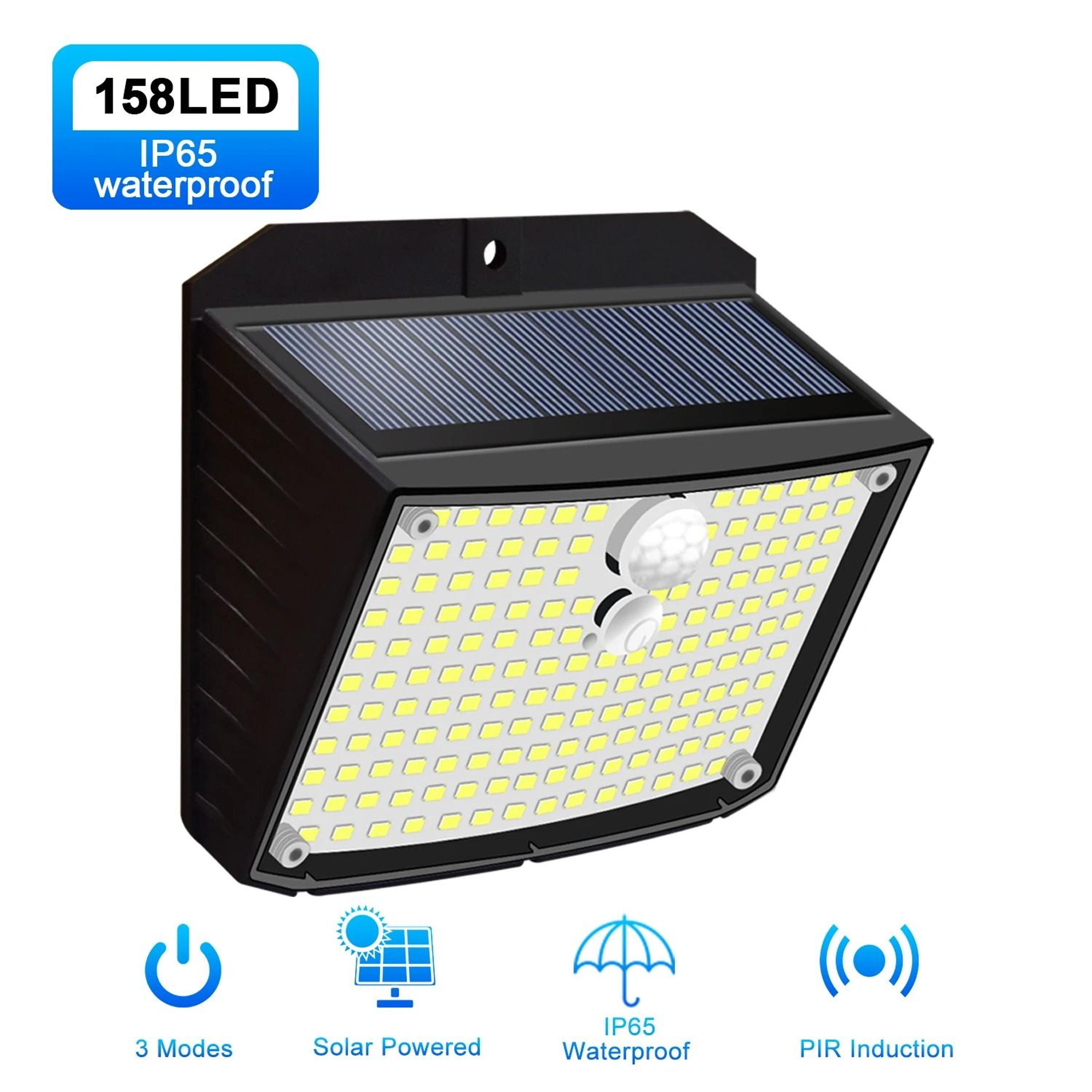 solar outdoor 158/208 led motion sensor security wall light