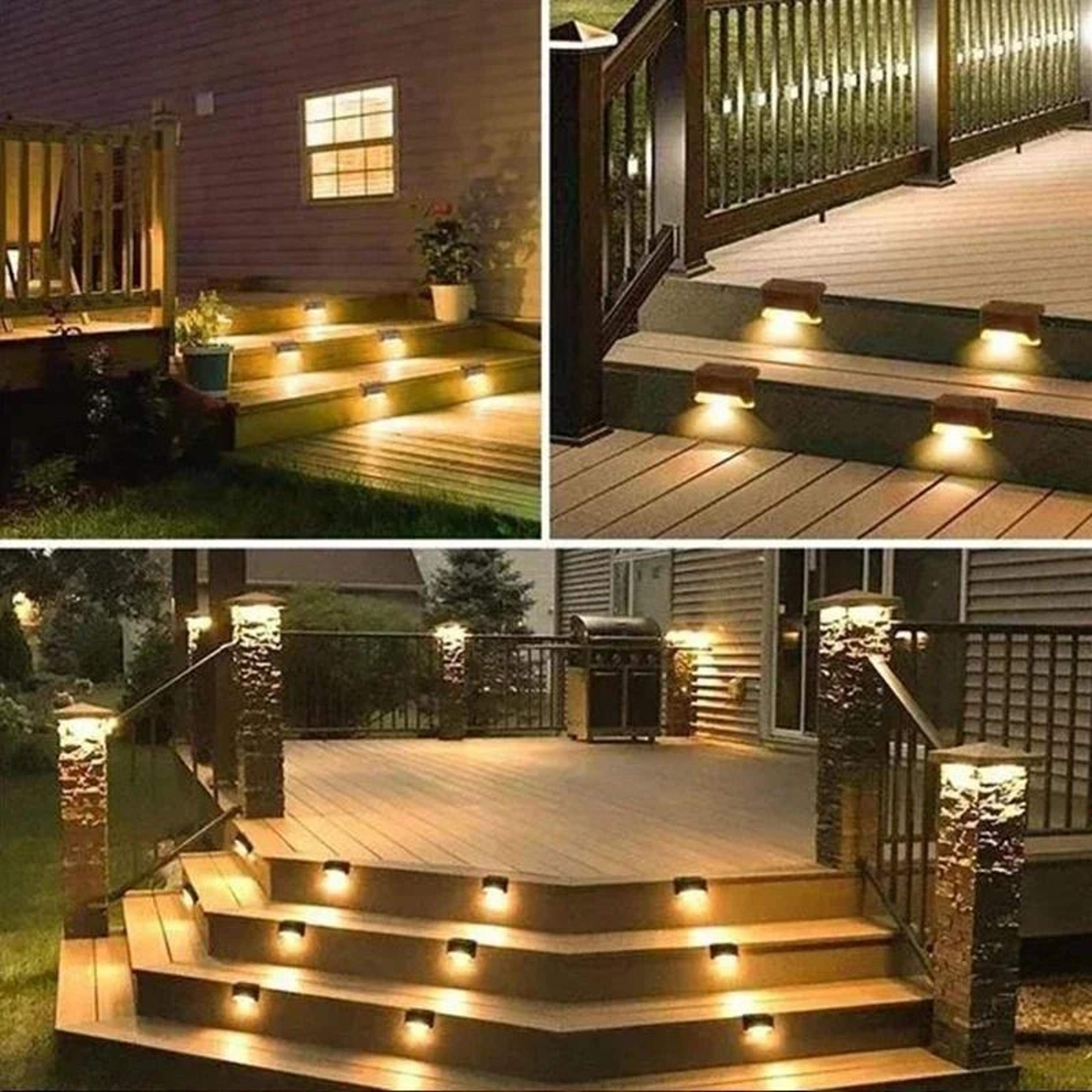 solar outdoor waterproof led deck & step lights (4-pack)