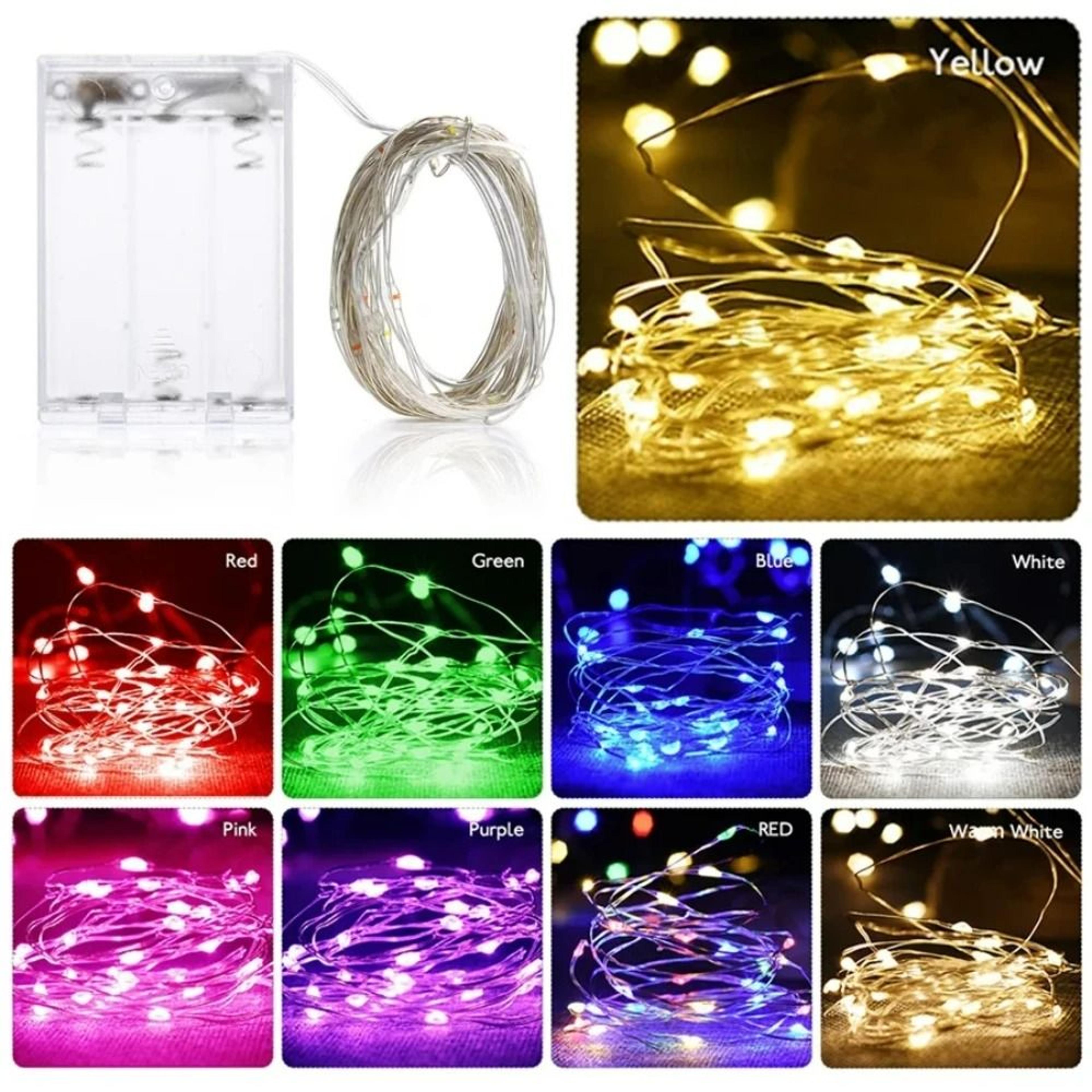 battery-operated copper wire led fairy string lights