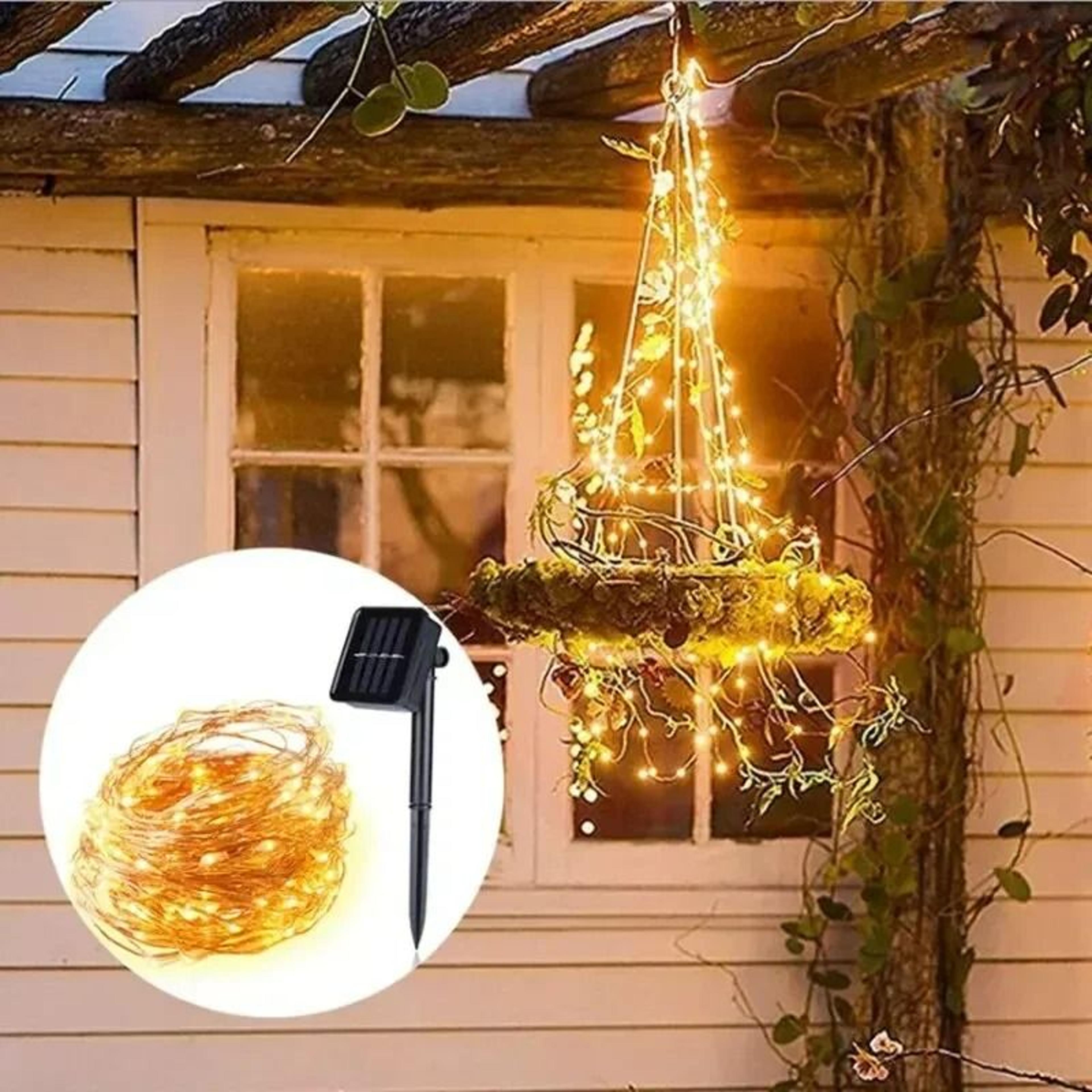 solar outdoor copper wire led fairy string lights