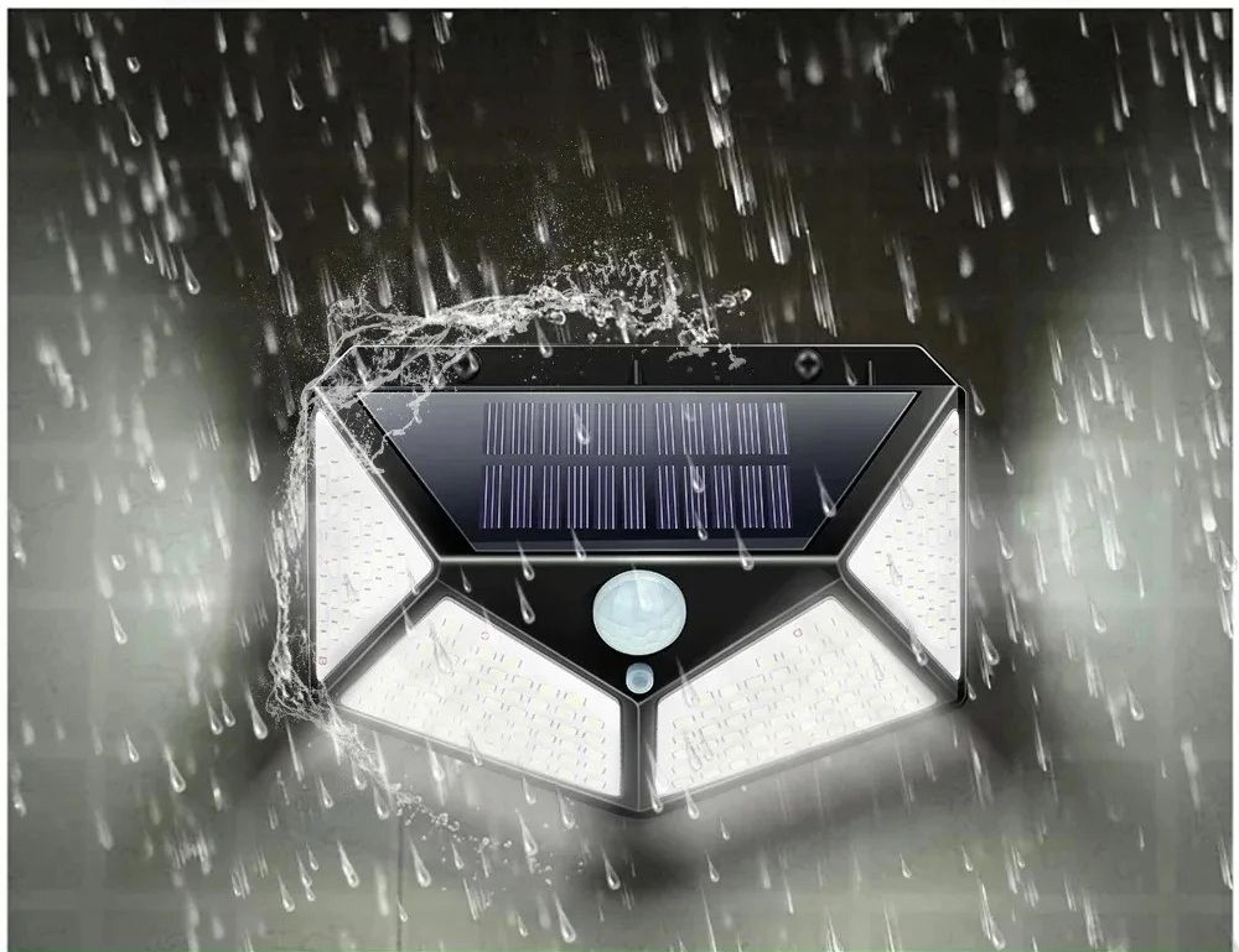 100-led solar outdoor motion sensor security wall light