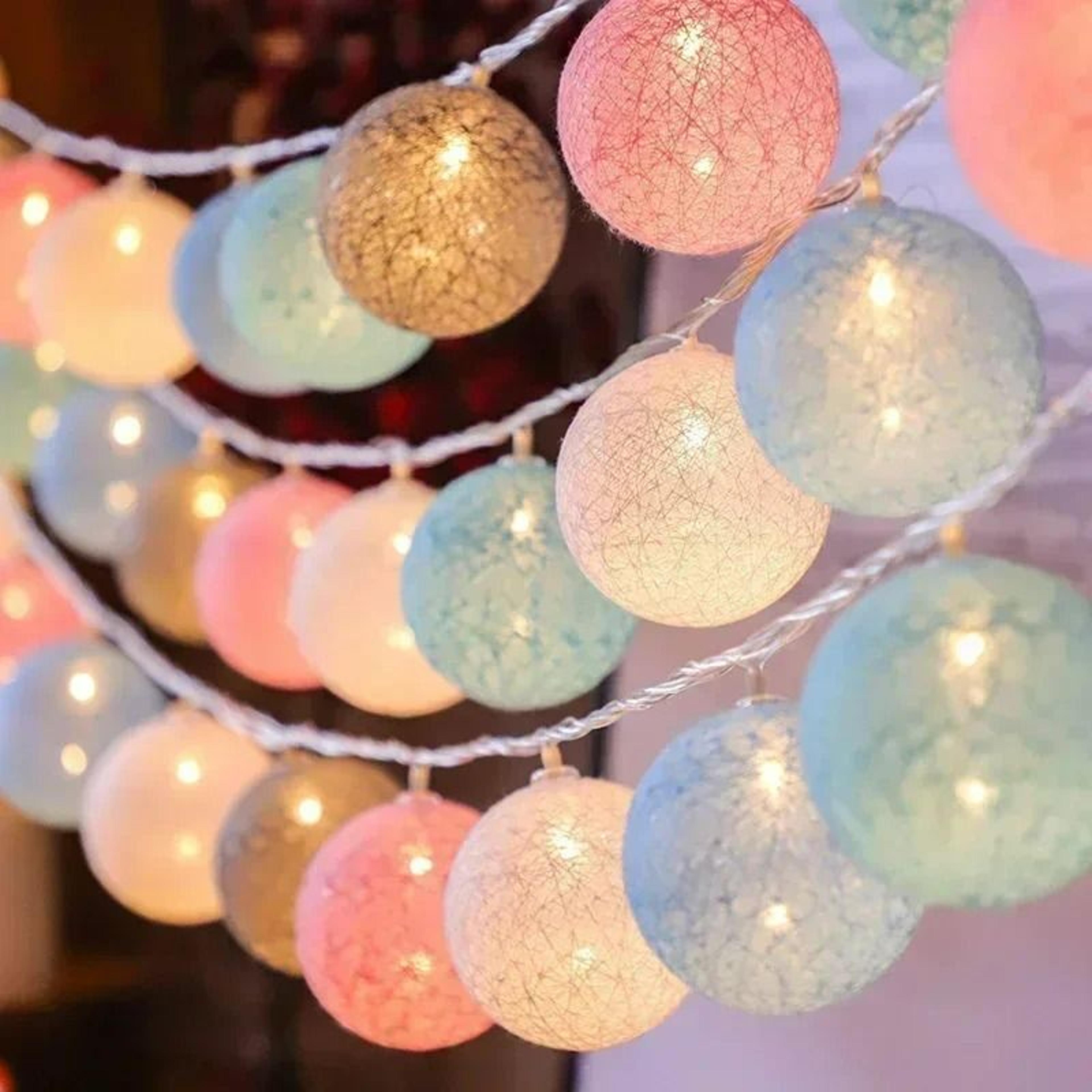 cotton ball led string fairy lights
