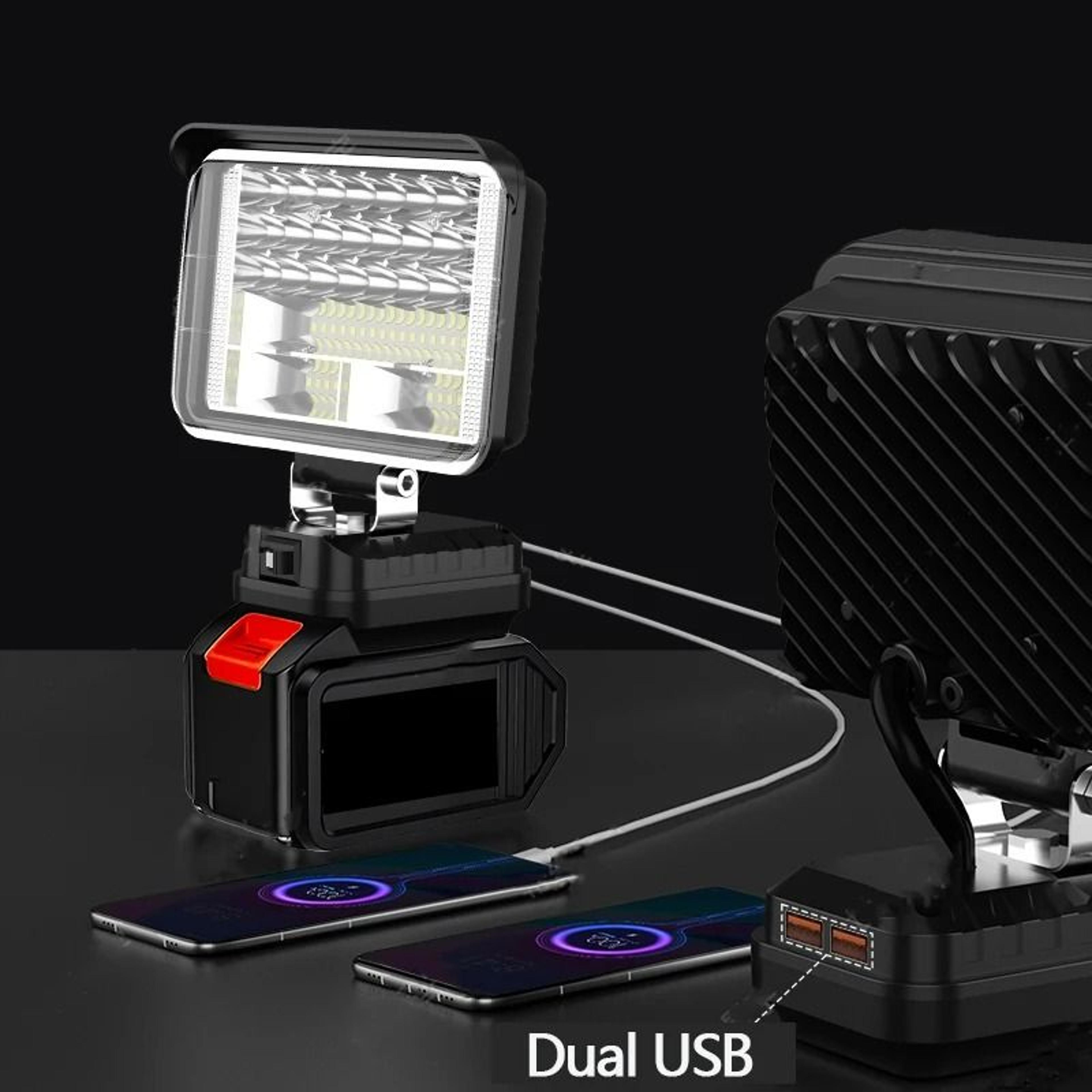 cordless led work light & floodlight spotlight (for 14.4v–20v power tool batteries)