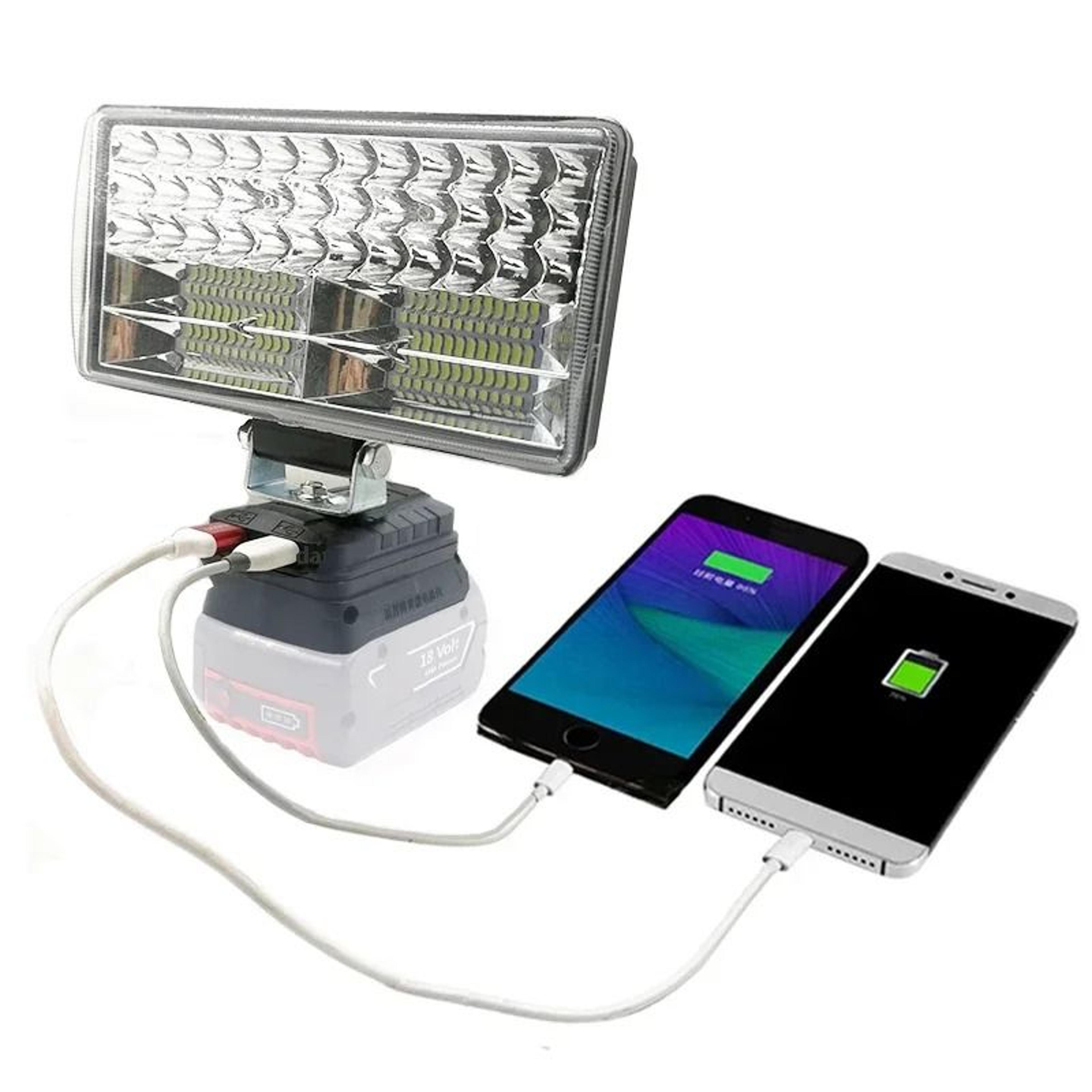 18v tool battery led work light & usb power bank adapter