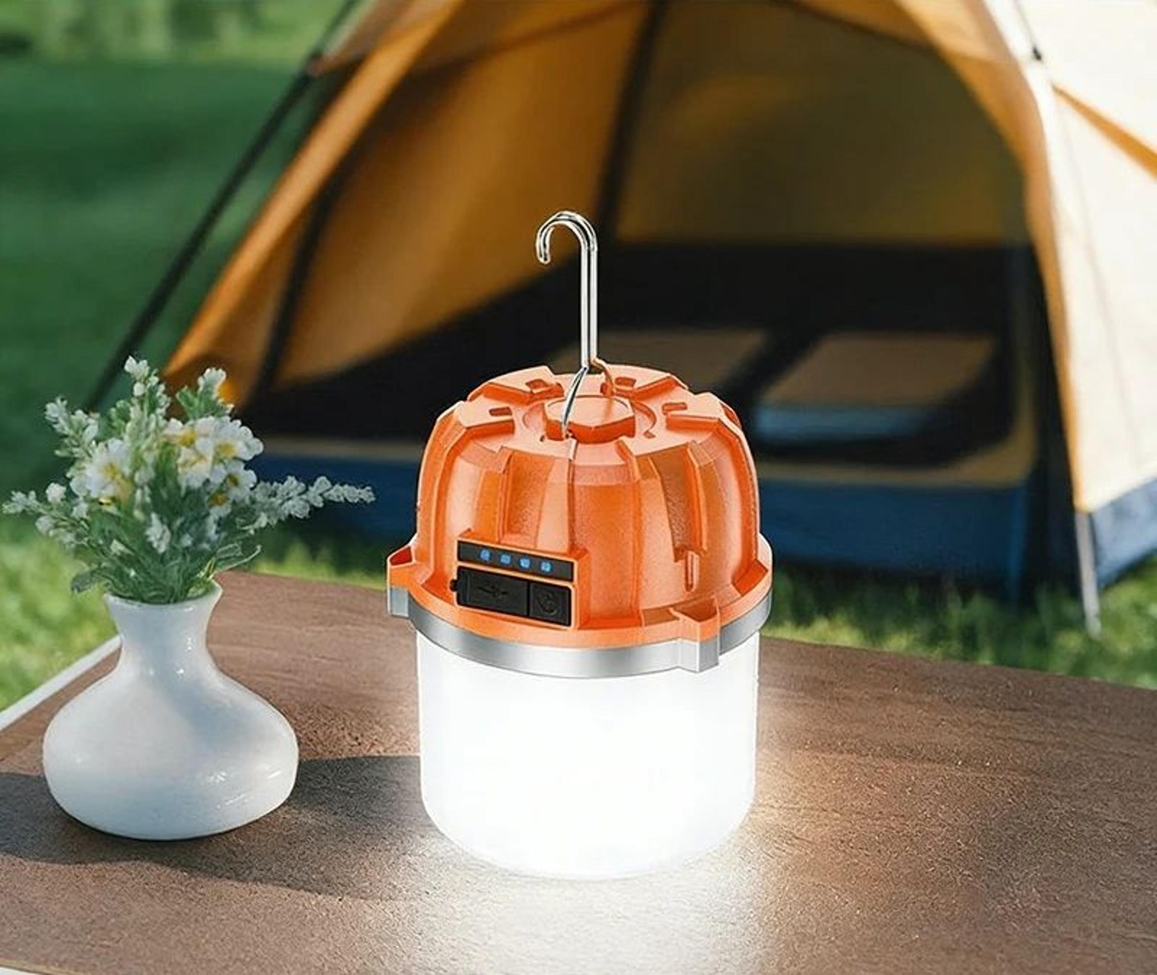 high-power led camping lantern & usb emergency bulb with power display
