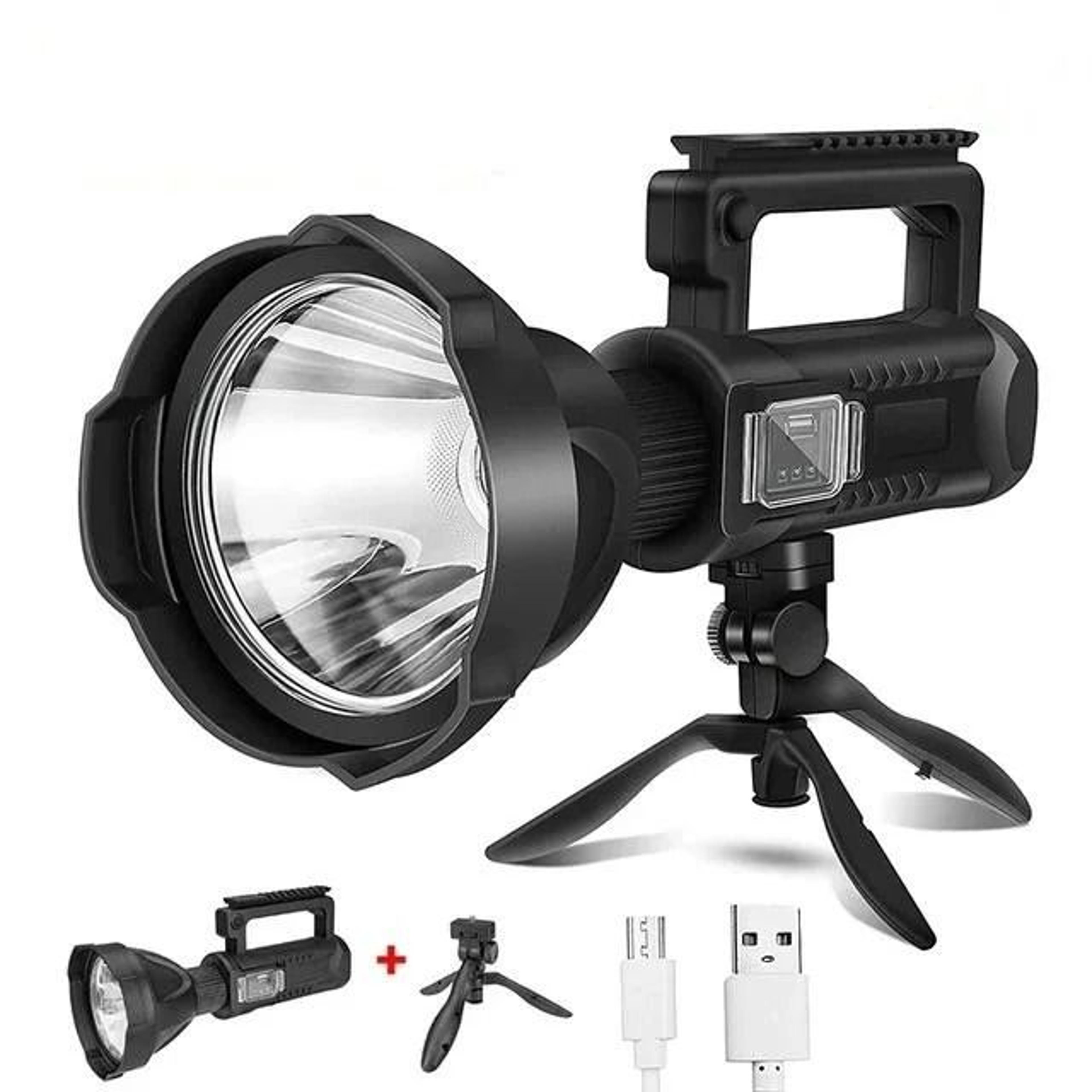 high-lumen rechargeable led searchlight & handheld work lantern with stand