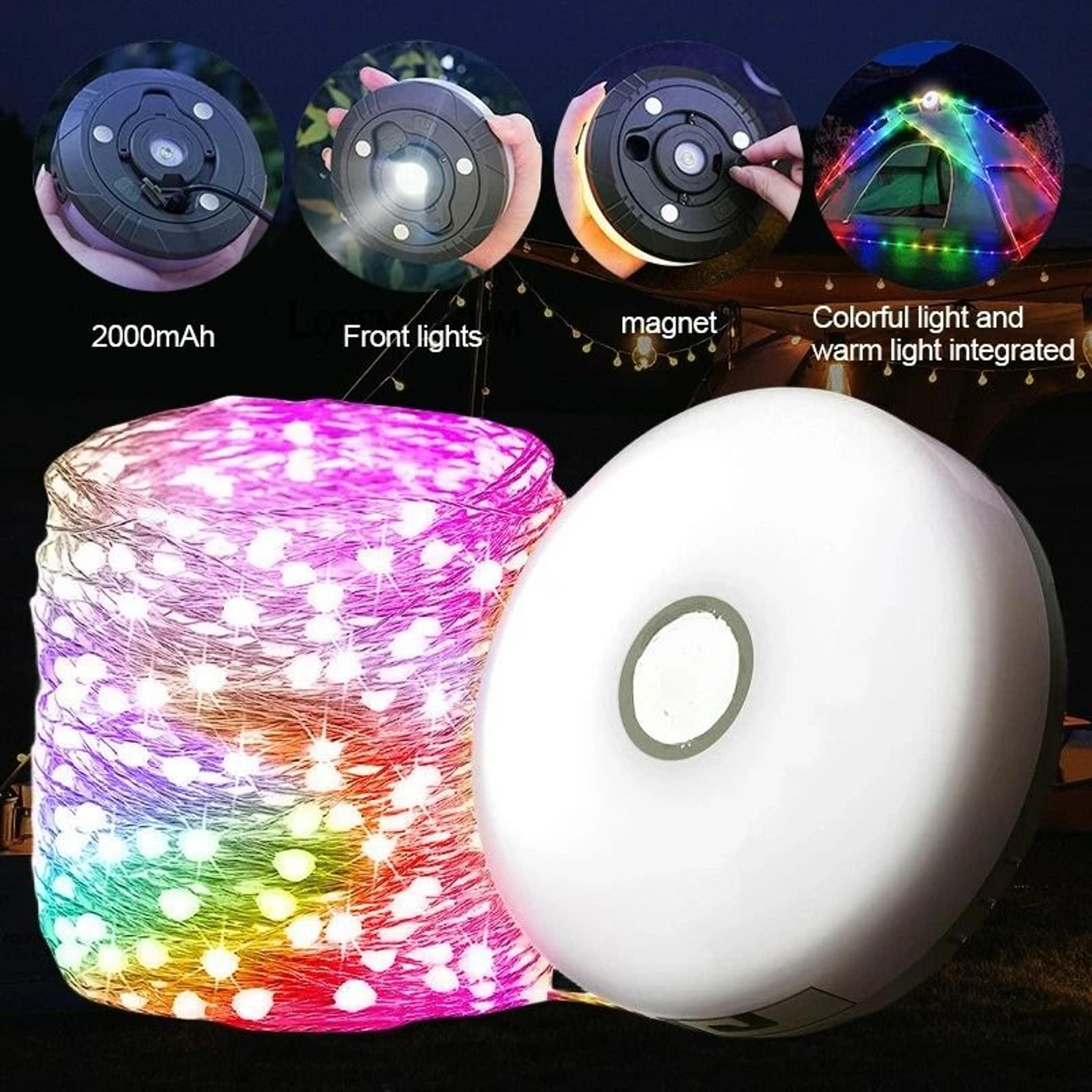 retractable led string light chain & camping atmosphere lantern