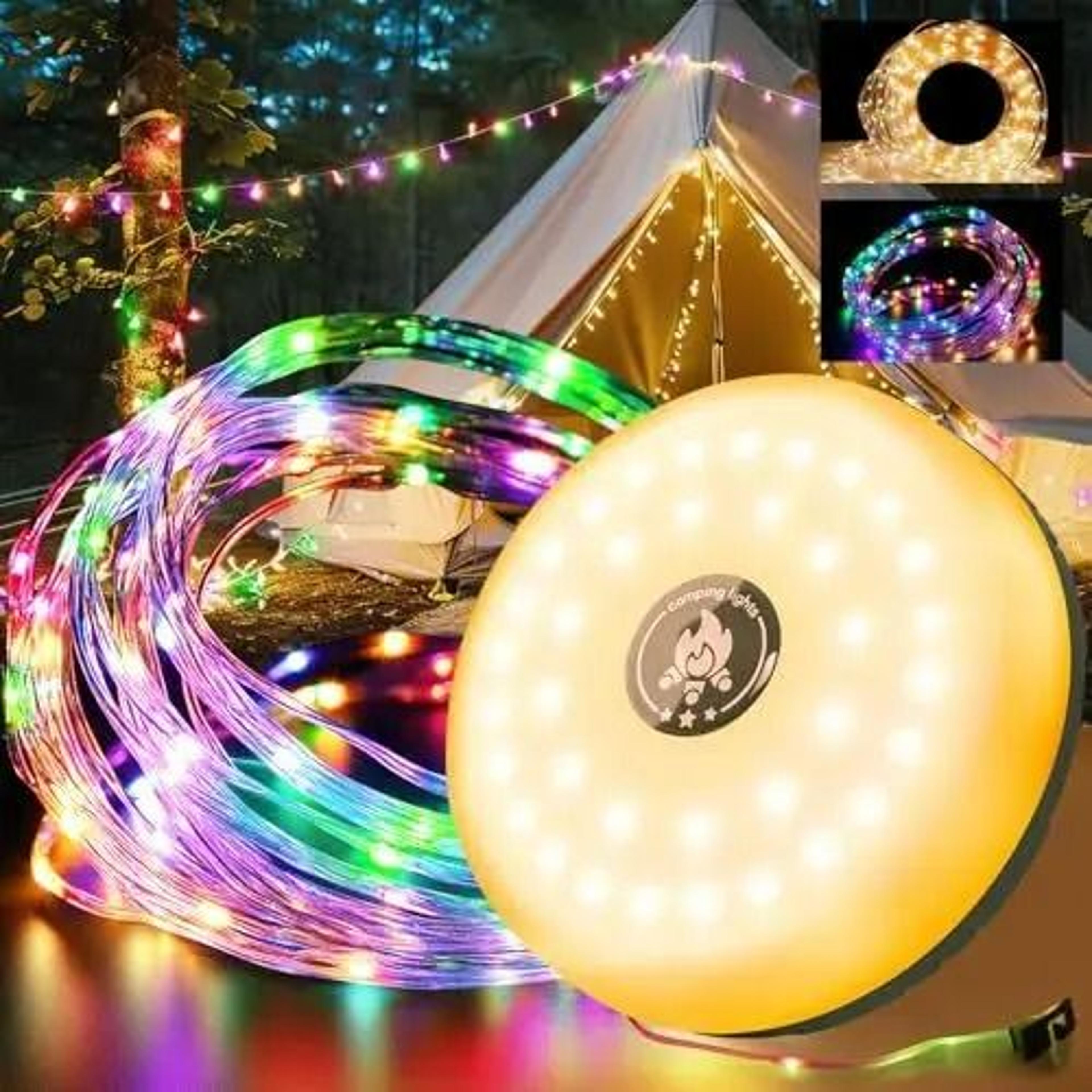 rollable led string light chain & camping atmosphere lantern