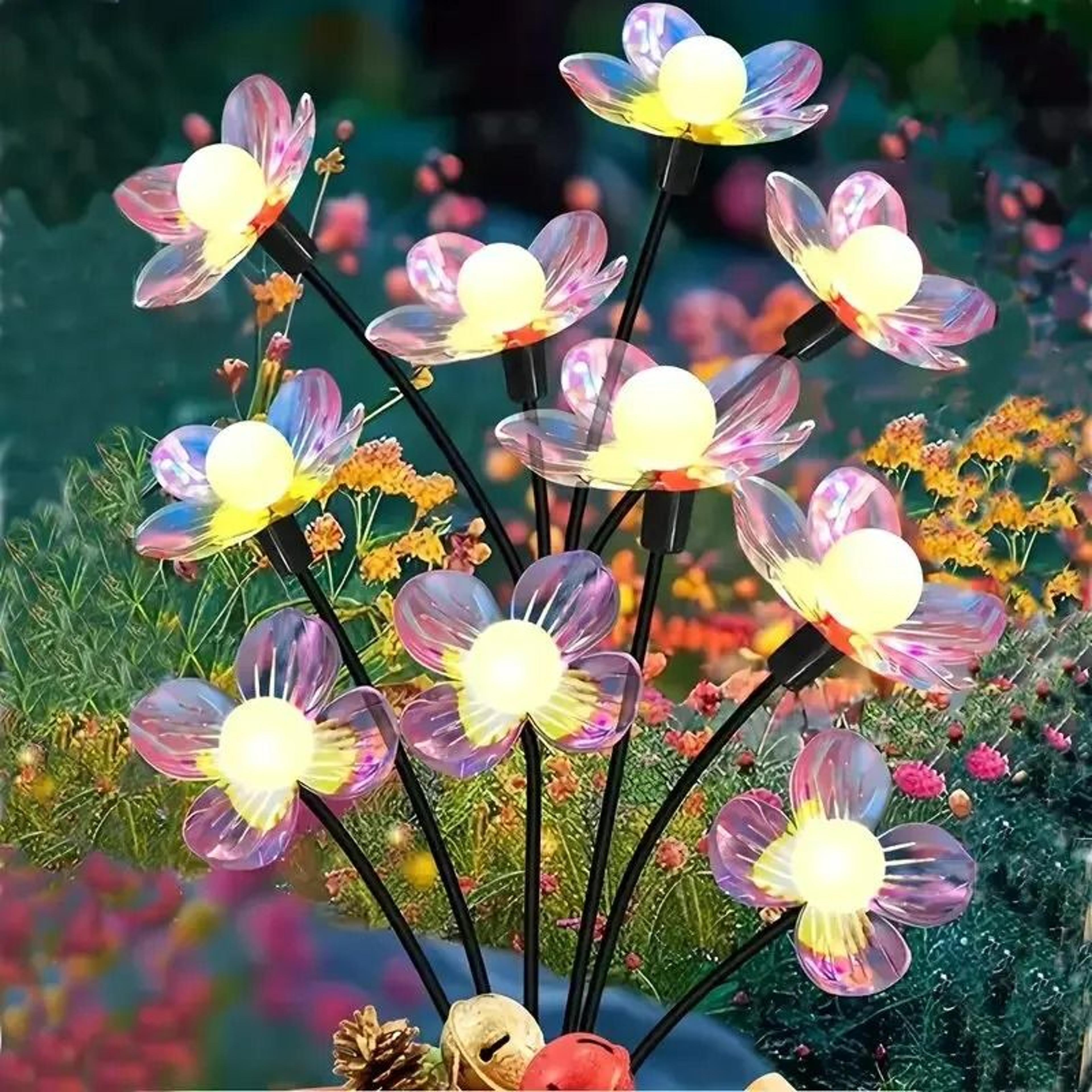 solar firefly flower led lights & outdoor landscape accent lamp