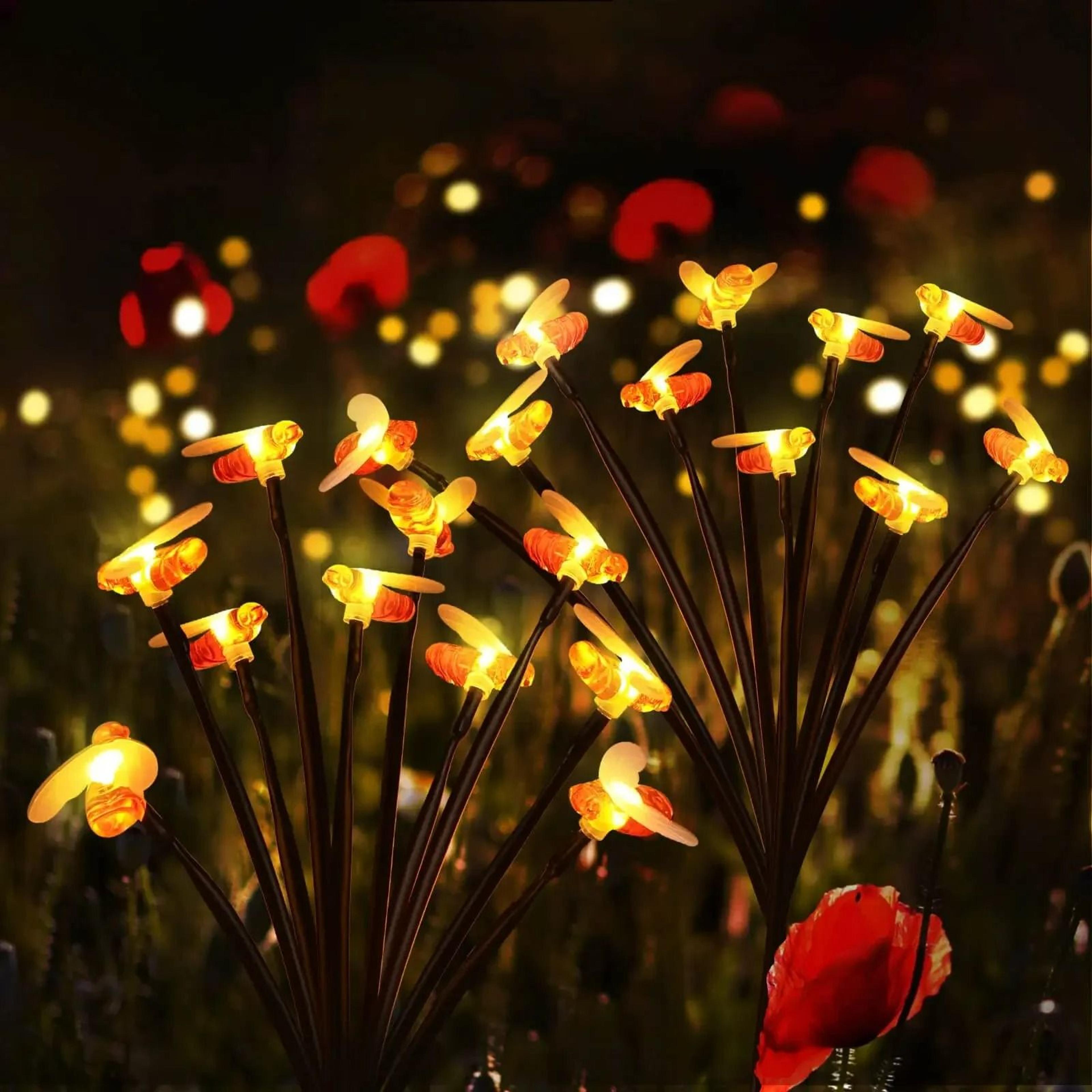solar bee & butterfly firefly garden lights & outdoor accent decor