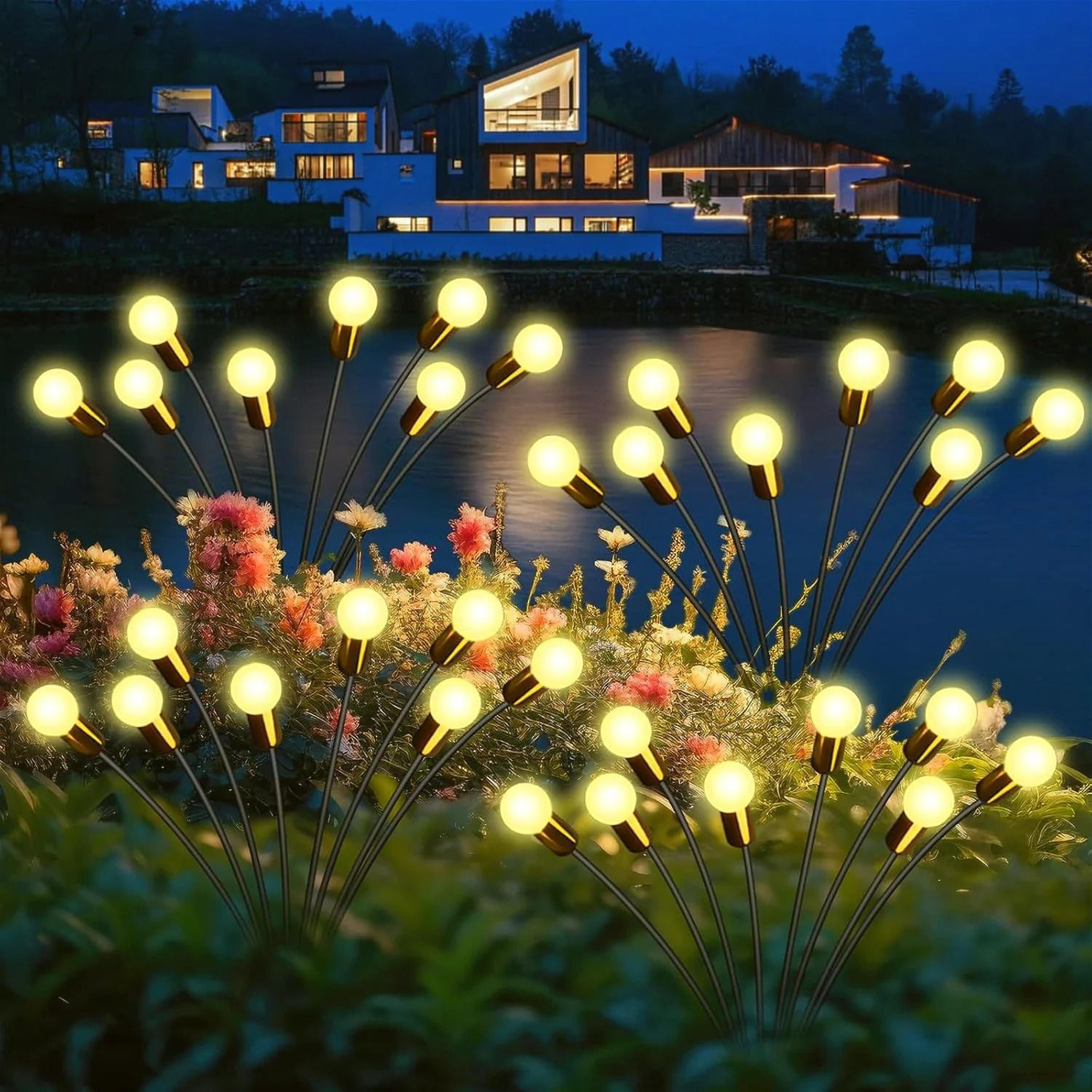 8-pack outdoor solar starburst firefly garden lights