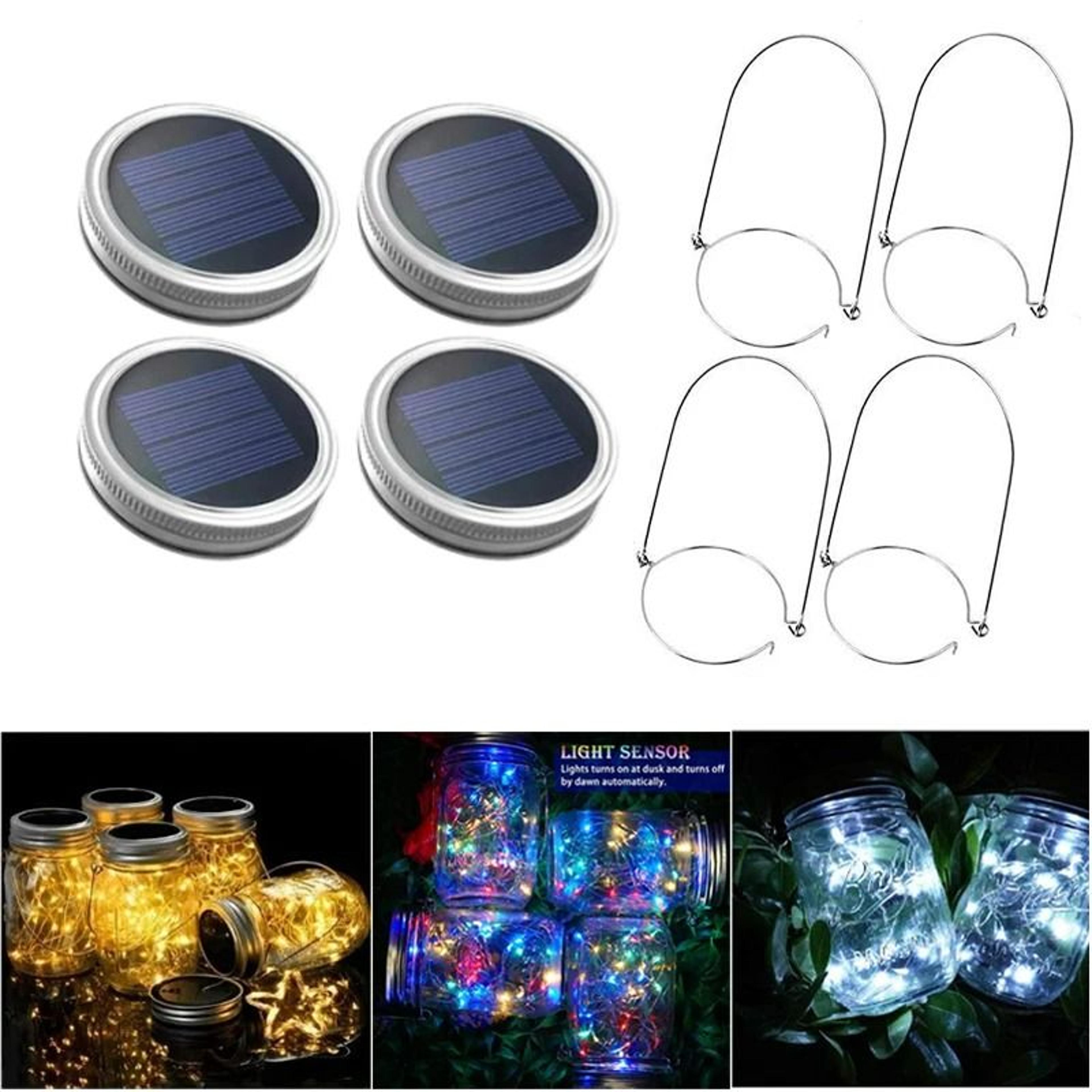 solar mason jar lid string lights with stainless steel handles
