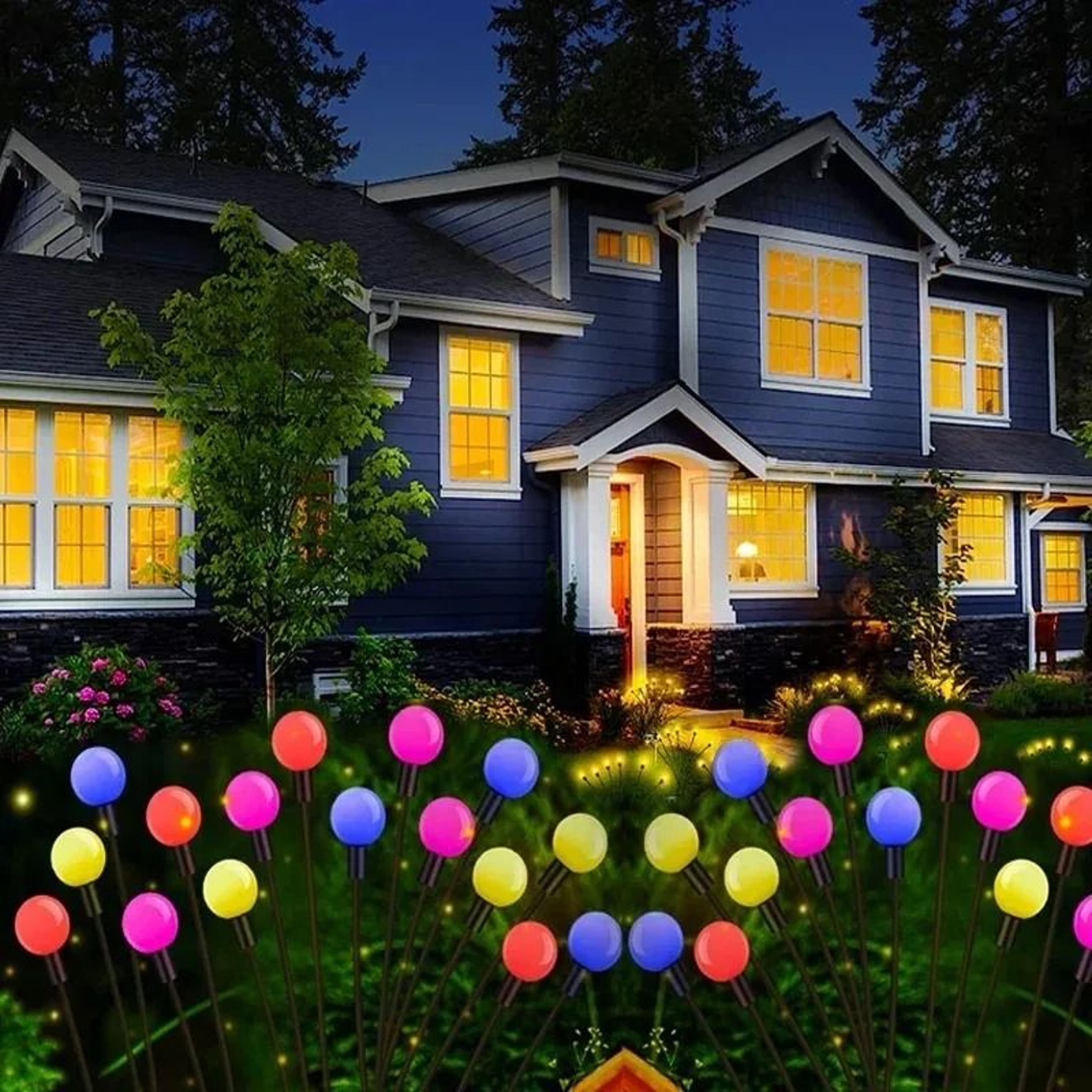 solar swaying & flashing firefly garden lights for outdoor landscape decor