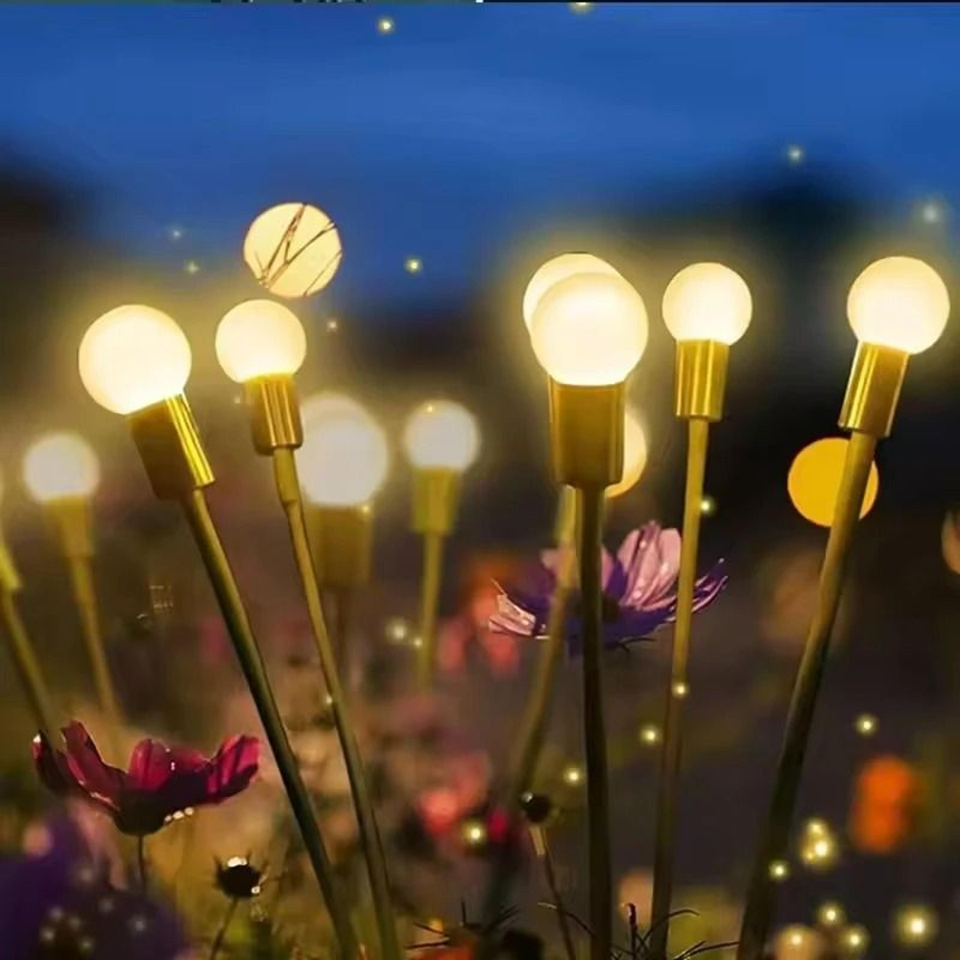 upgraded wind-driven solar led firefly lights & outdoor lawn plug-in lamp