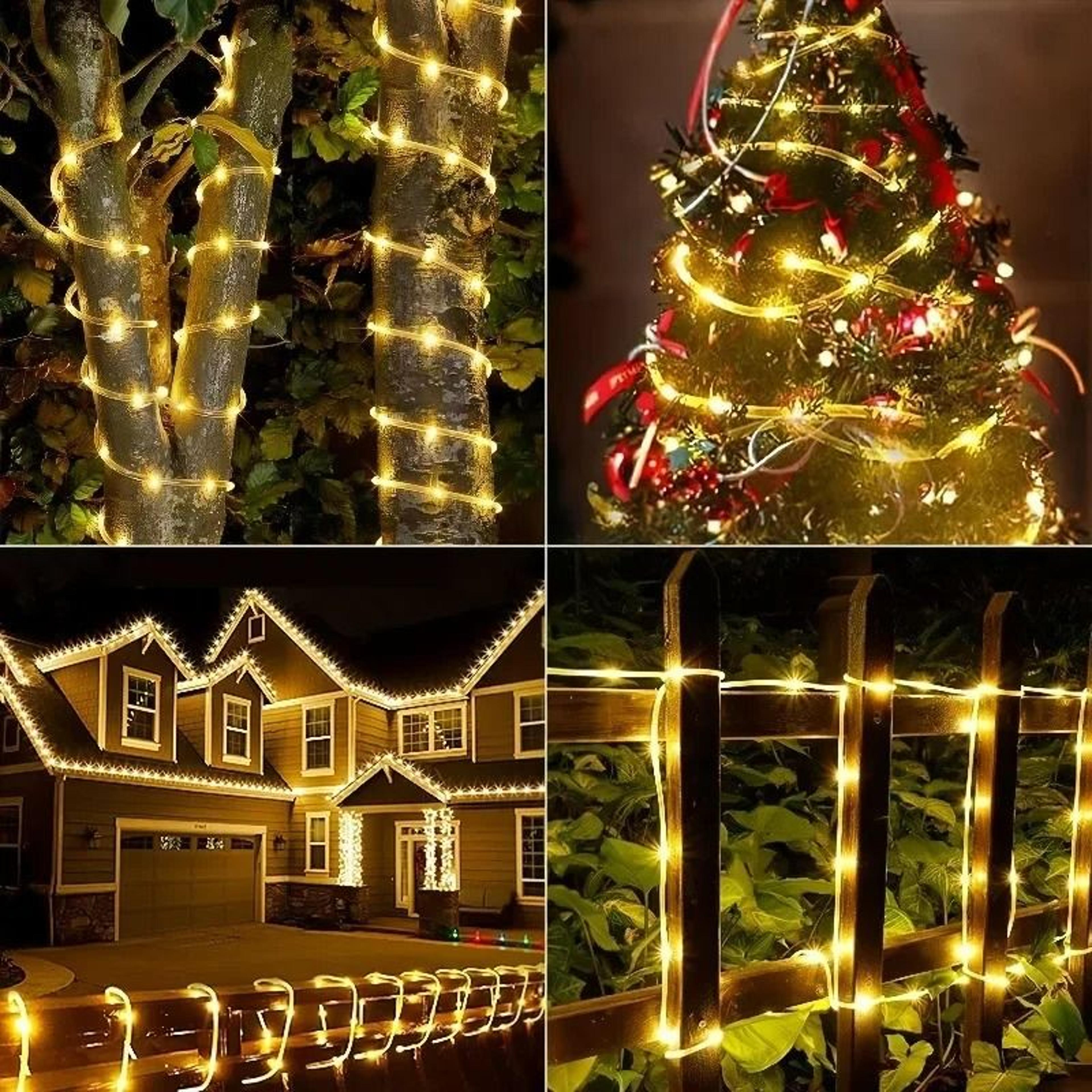 solar led rope light string & outdoor waterproof fairy decoration